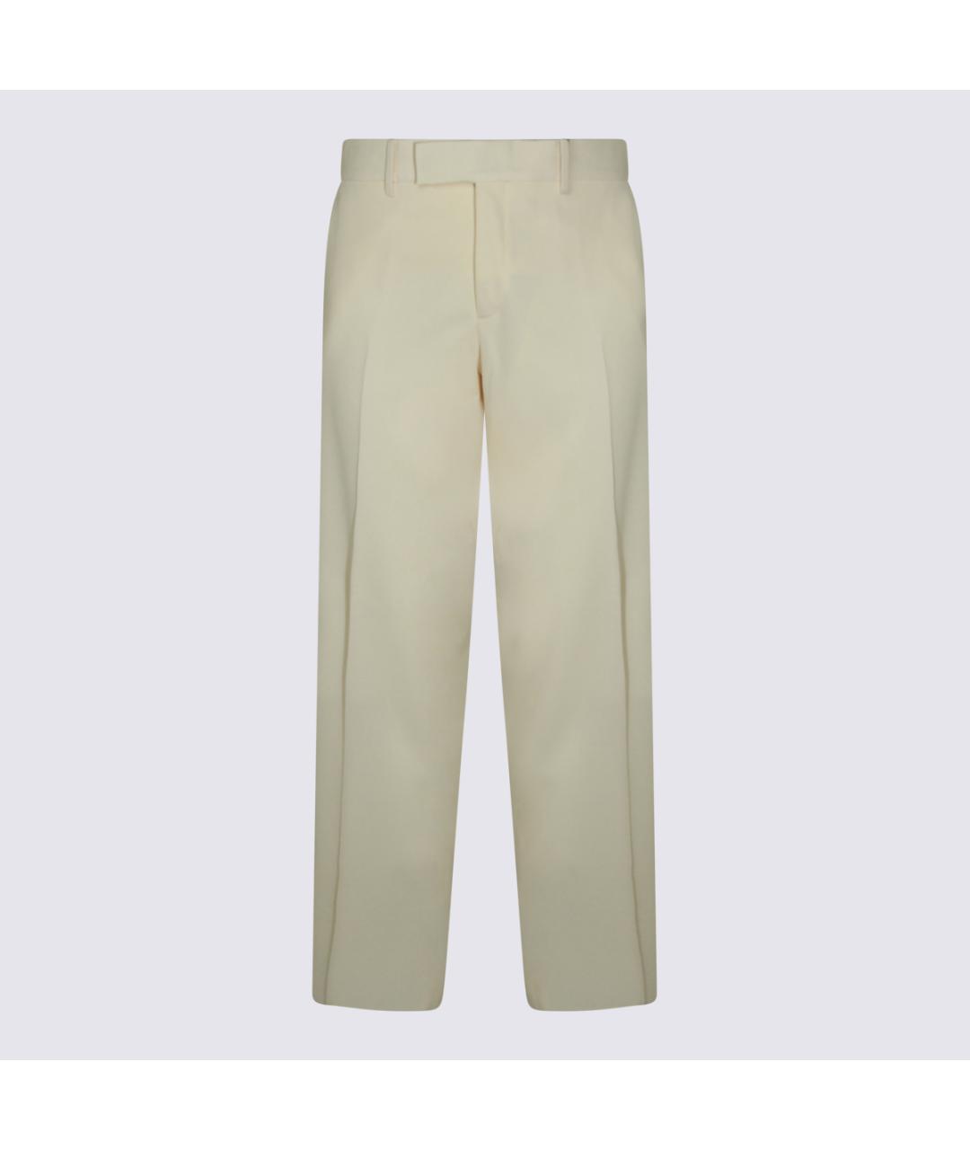FENDI Бежевые шерстяные повседневные брюки, фото 4
