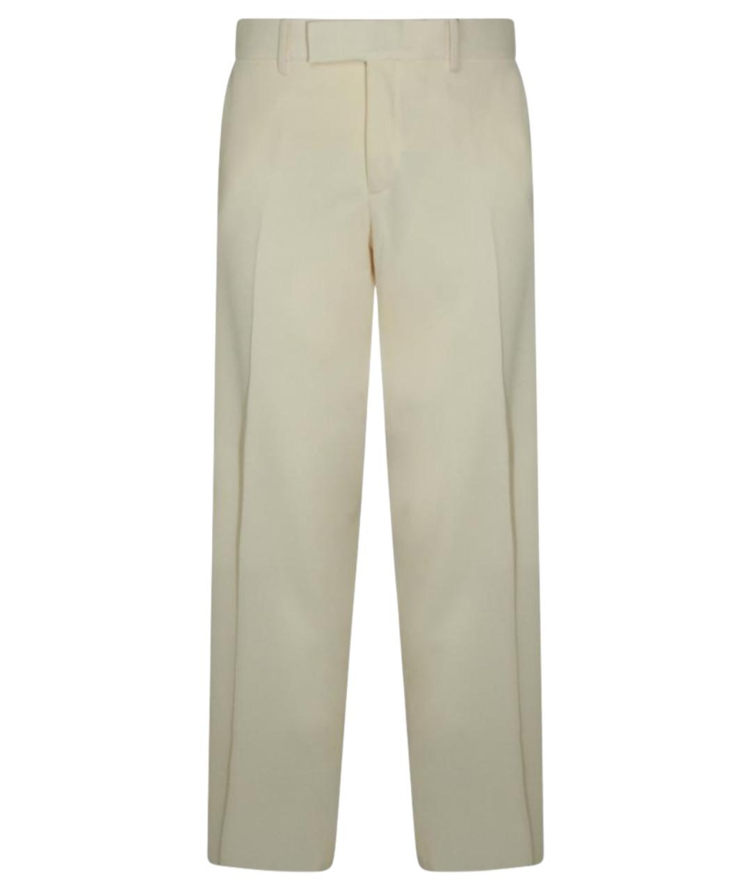 FENDI Бежевые шерстяные повседневные брюки, фото 1