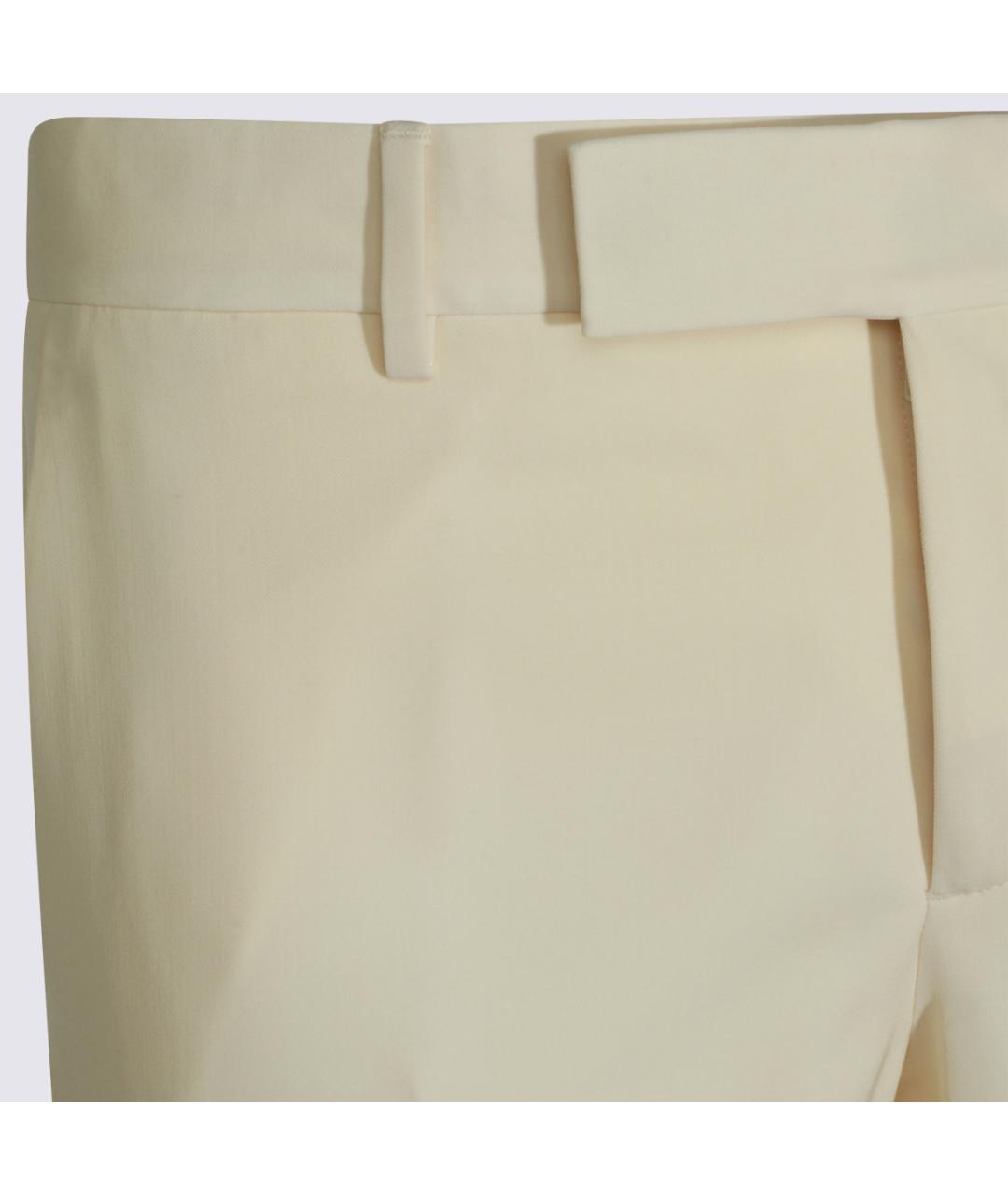 FENDI Бежевые шерстяные повседневные брюки, фото 3