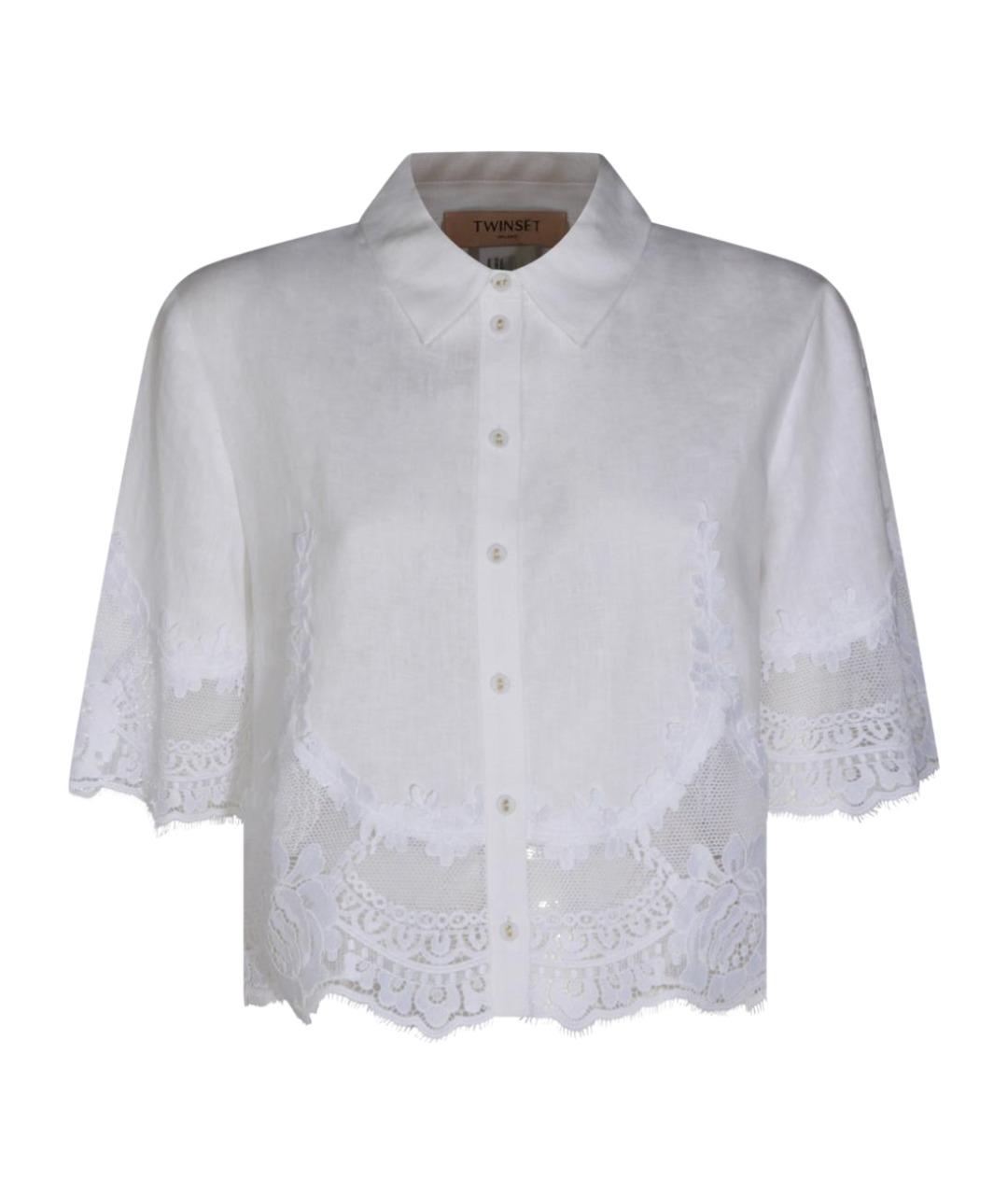 TWIN-SET Белая льняная рубашка, фото 1