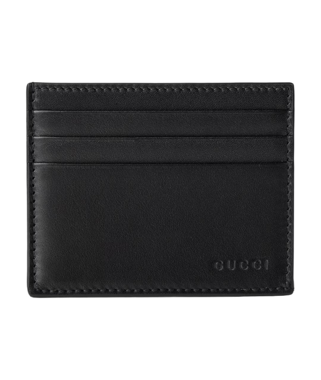 GUCCI Черный кожаный кардхолдер, фото 1
