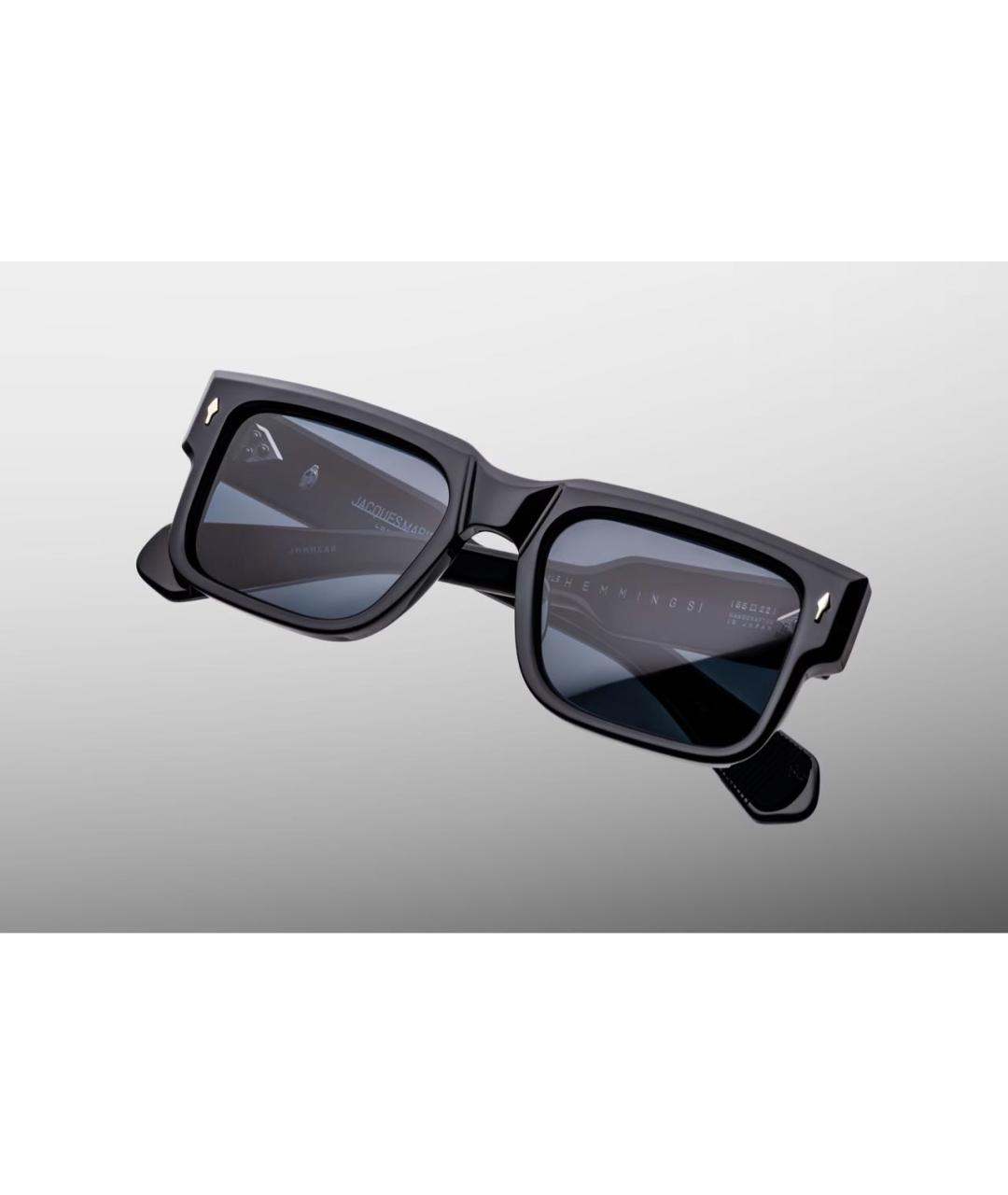 JACQUES MARIE MAGE Черные пластиковые солнцезащитные очки, фото 5