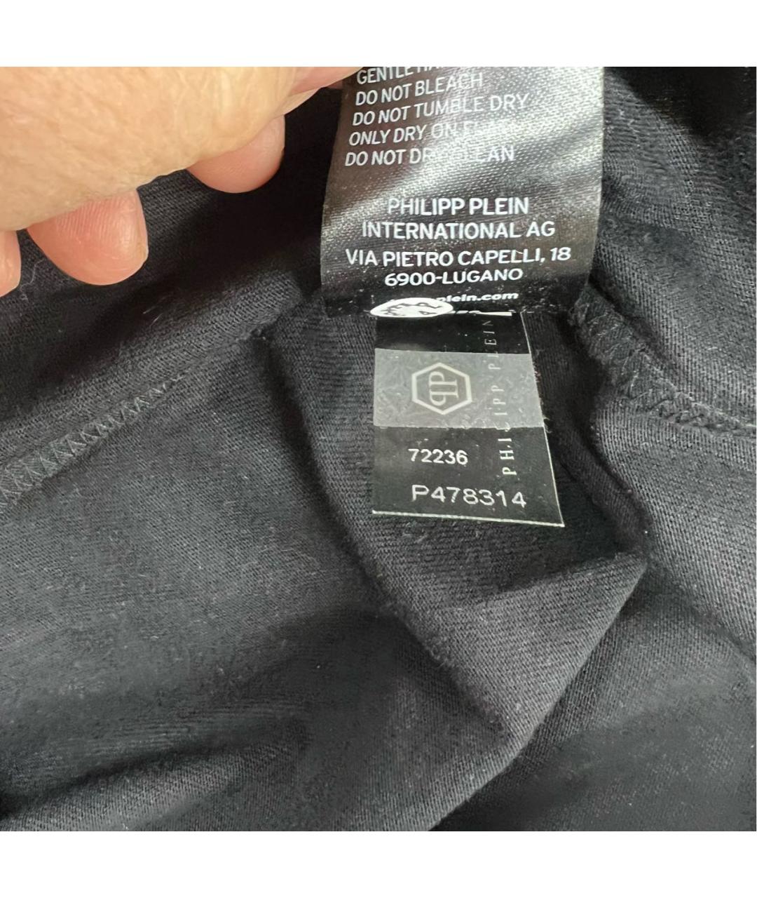 PHILIPP PLEIN Черная хлопковая футболка, фото 5