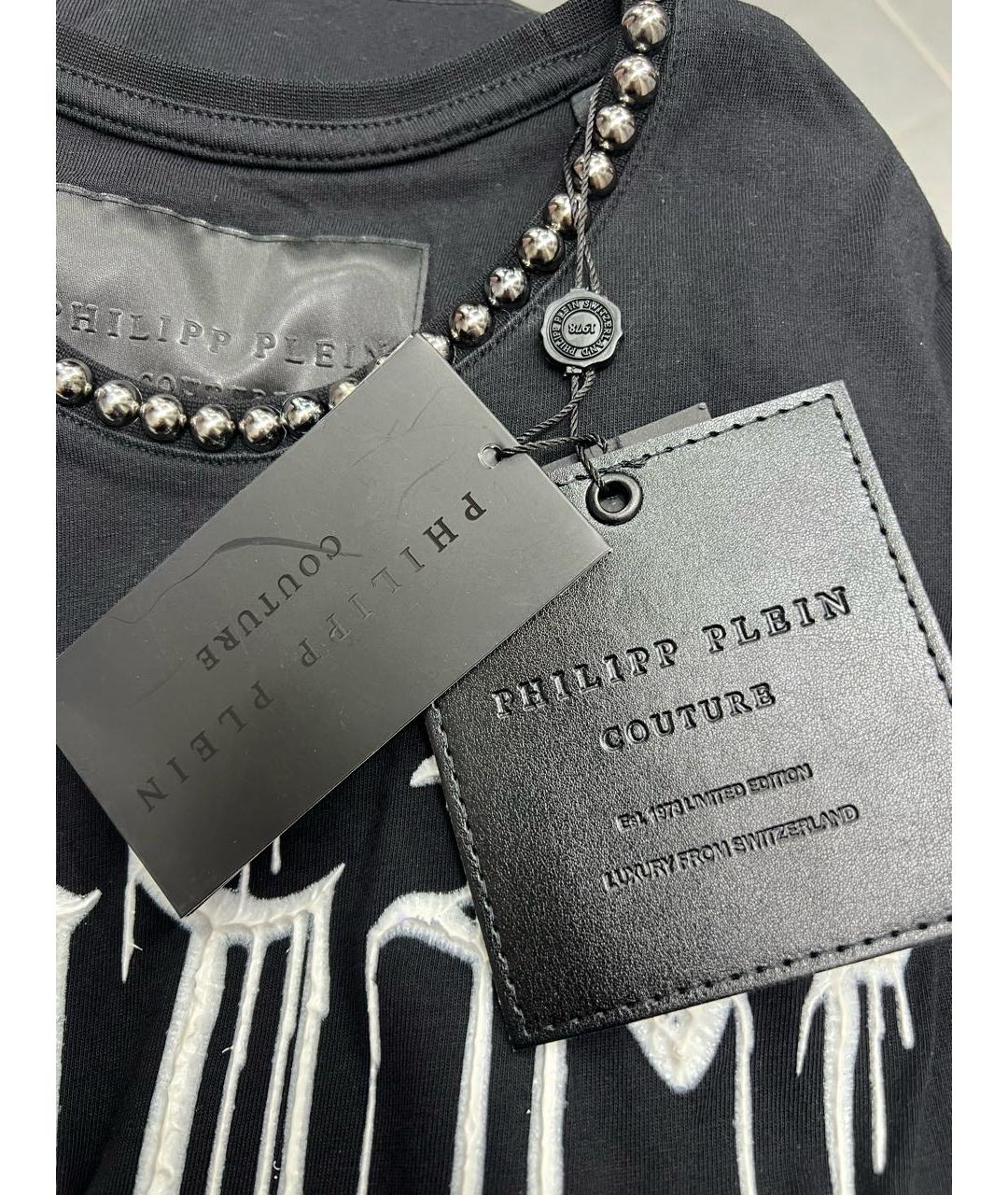 PHILIPP PLEIN Черная хлопковая футболка, фото 3