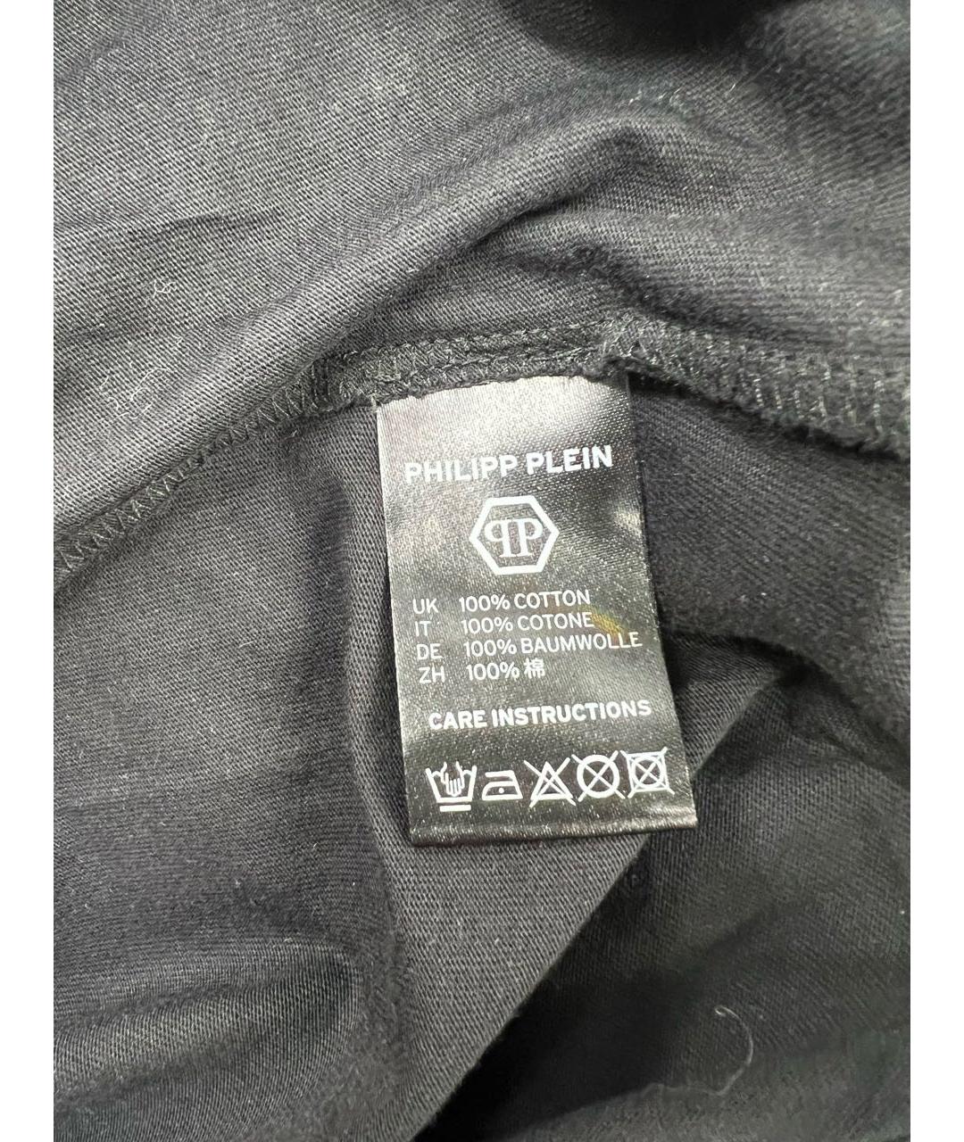 PHILIPP PLEIN Черная хлопковая футболка, фото 4