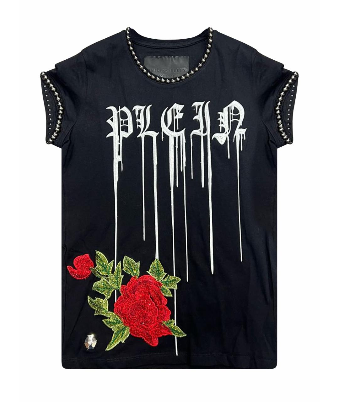 PHILIPP PLEIN Черная хлопковая футболка, фото 1