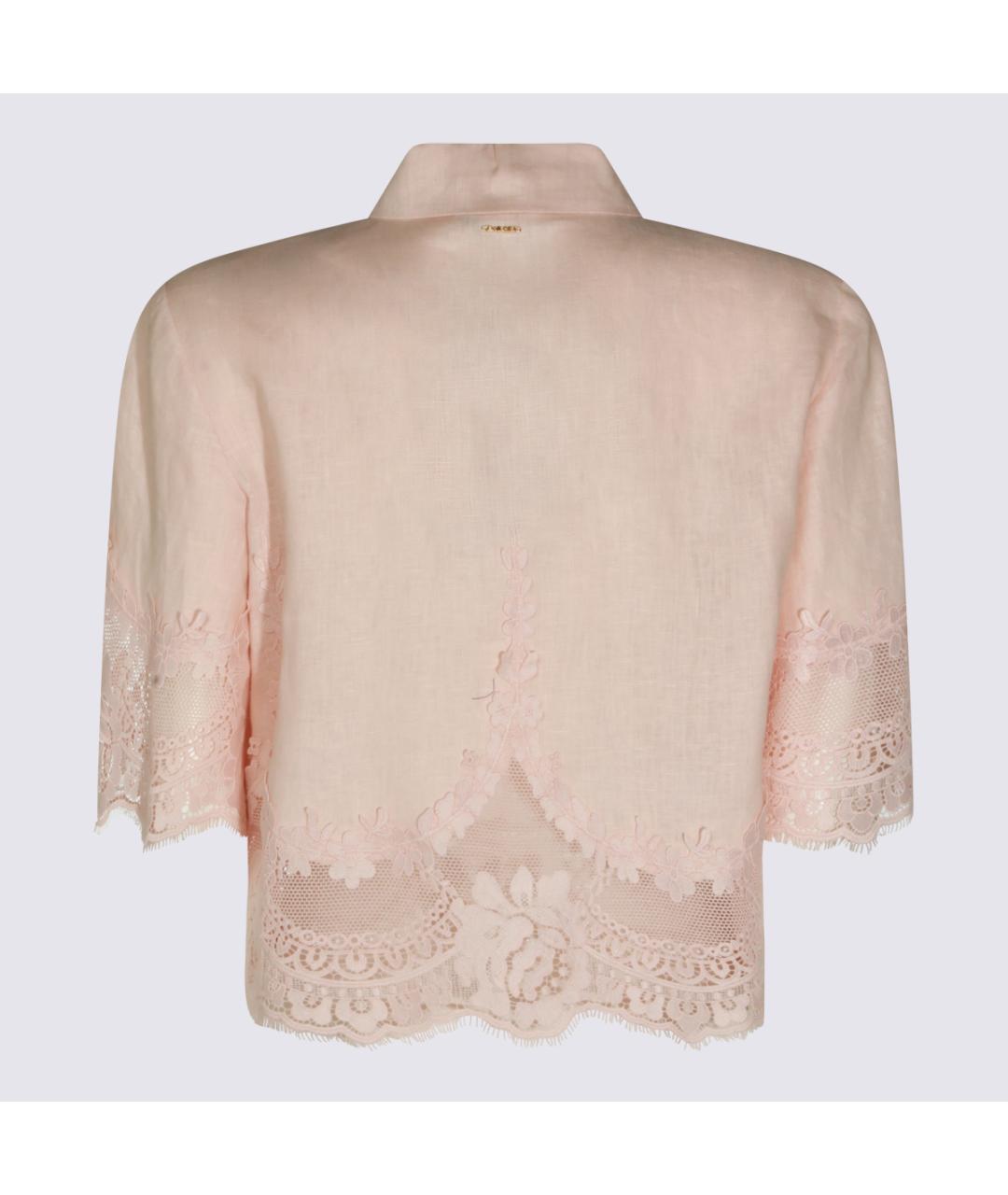 TWIN-SET Розовая льняная рубашка, фото 2