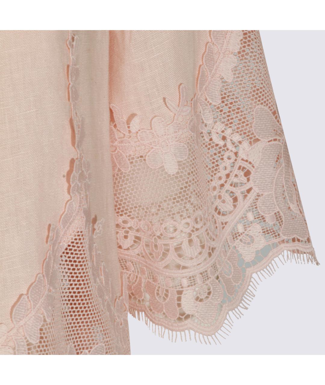 TWIN-SET Розовая льняная рубашка, фото 3