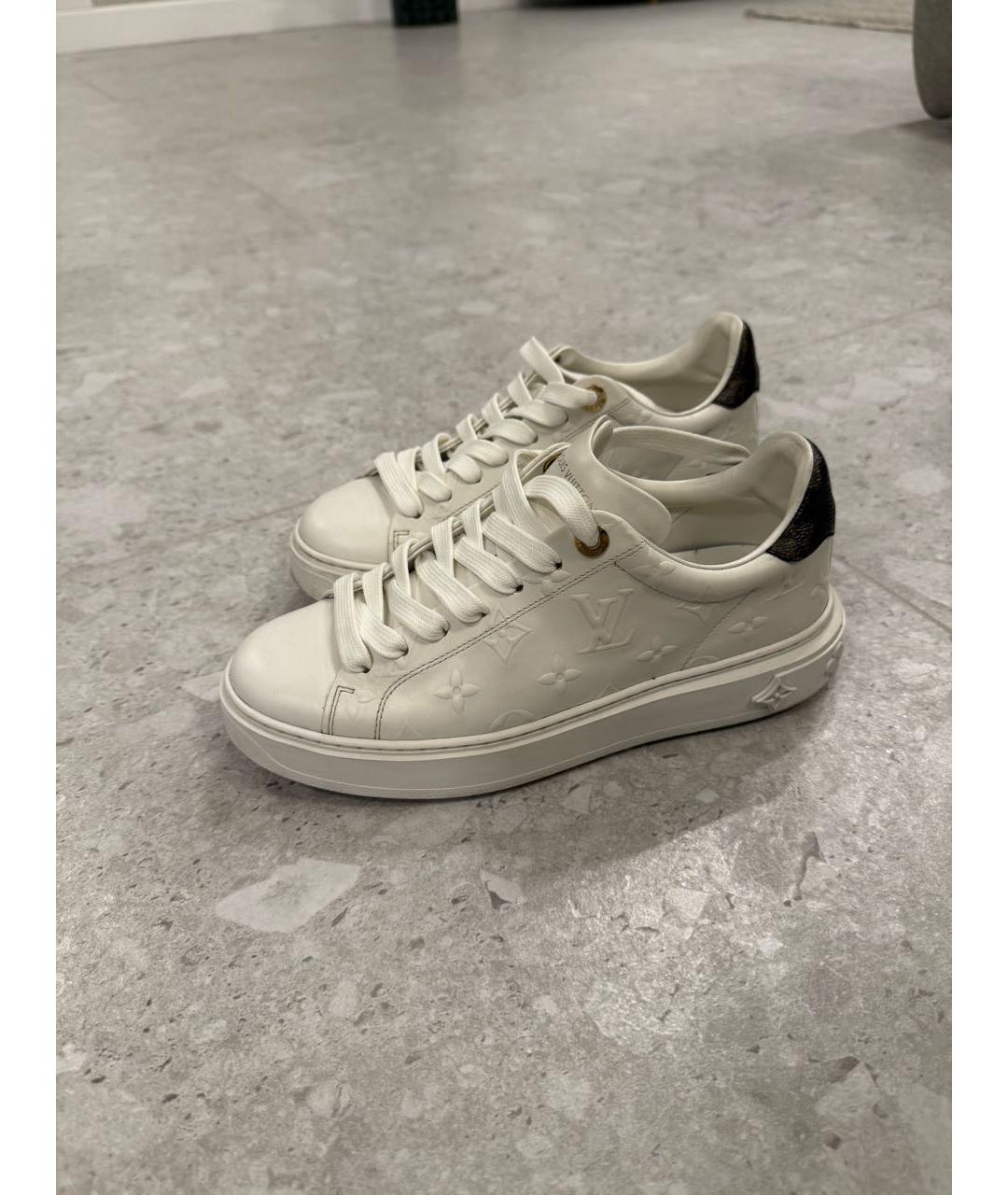 LOUIS VUITTON Белые кожаные кроссовки, фото 3