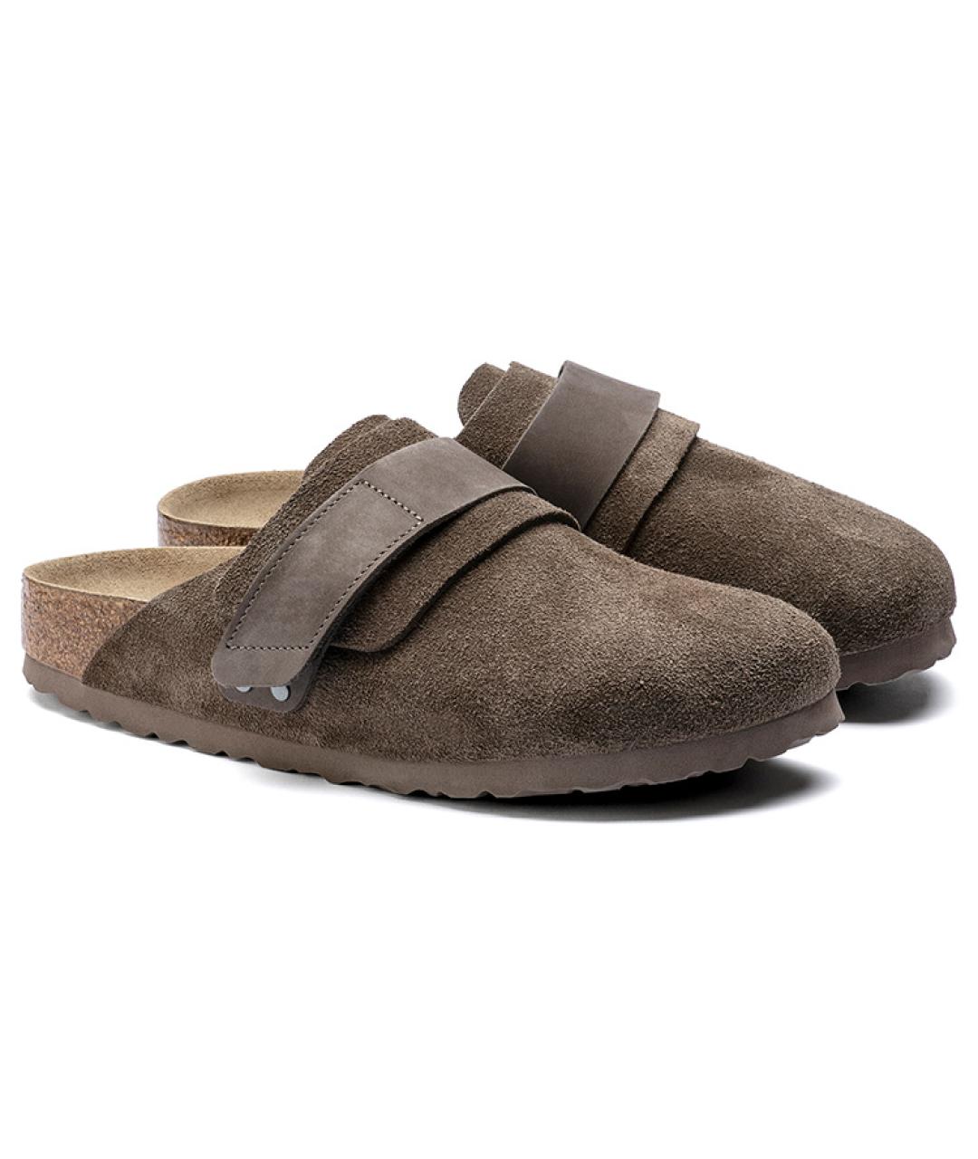 BIRKENSTOCK Коричневые замшевые сабо, фото 4