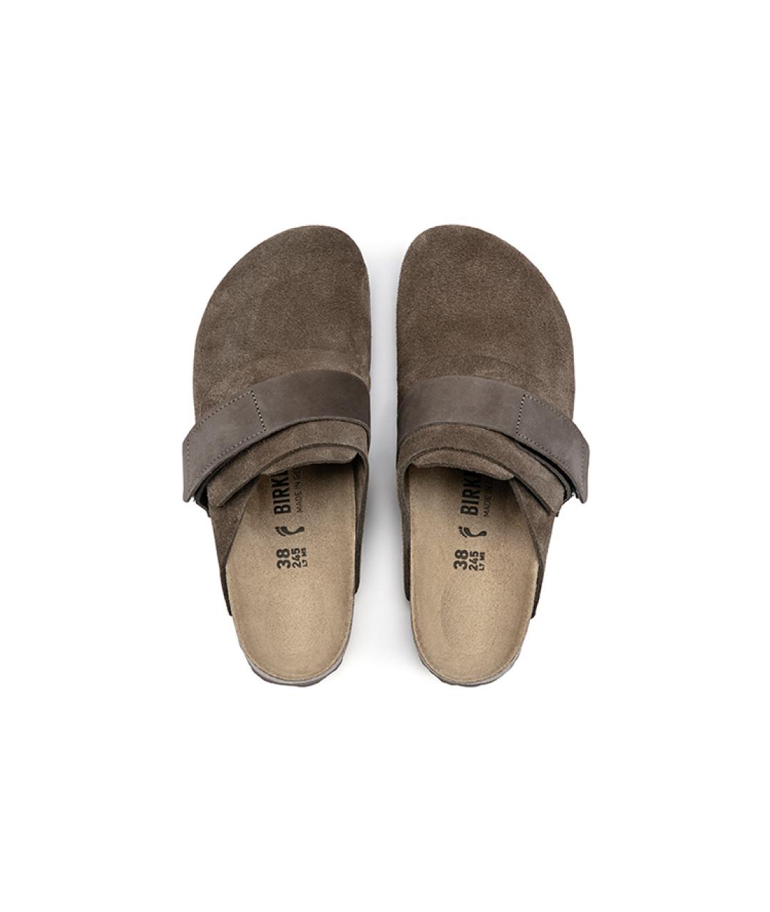 BIRKENSTOCK Коричневые замшевые сабо, фото 5