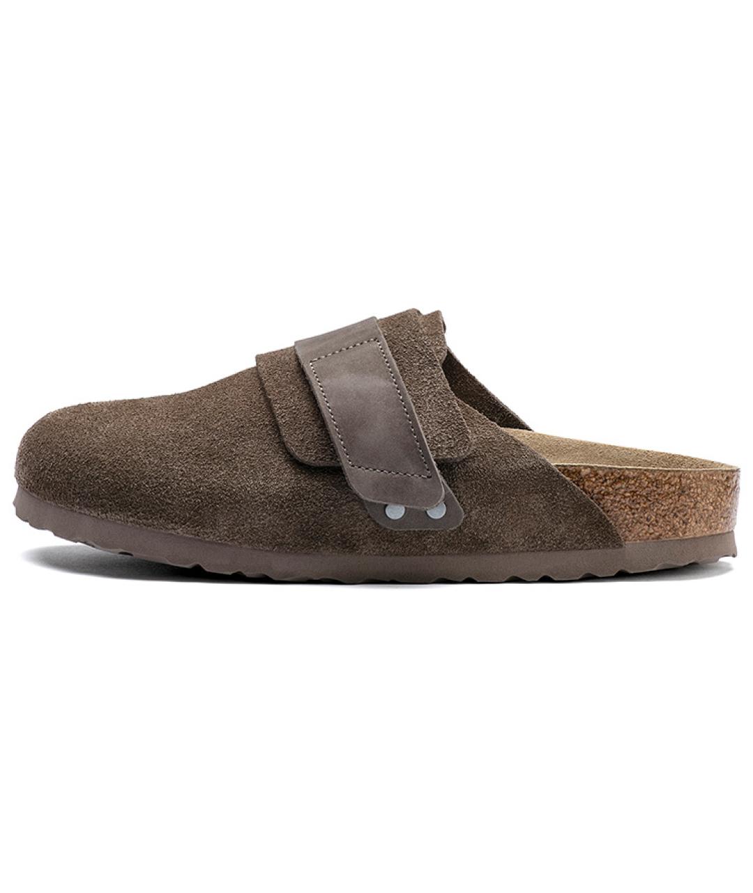 BIRKENSTOCK Коричневые замшевые сабо, фото 2