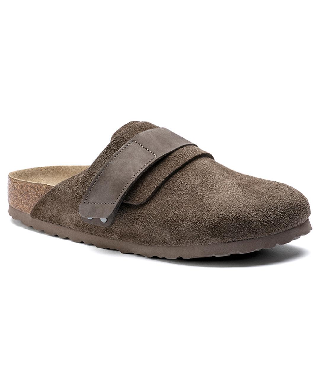 BIRKENSTOCK Коричневые замшевые сабо, фото 3
