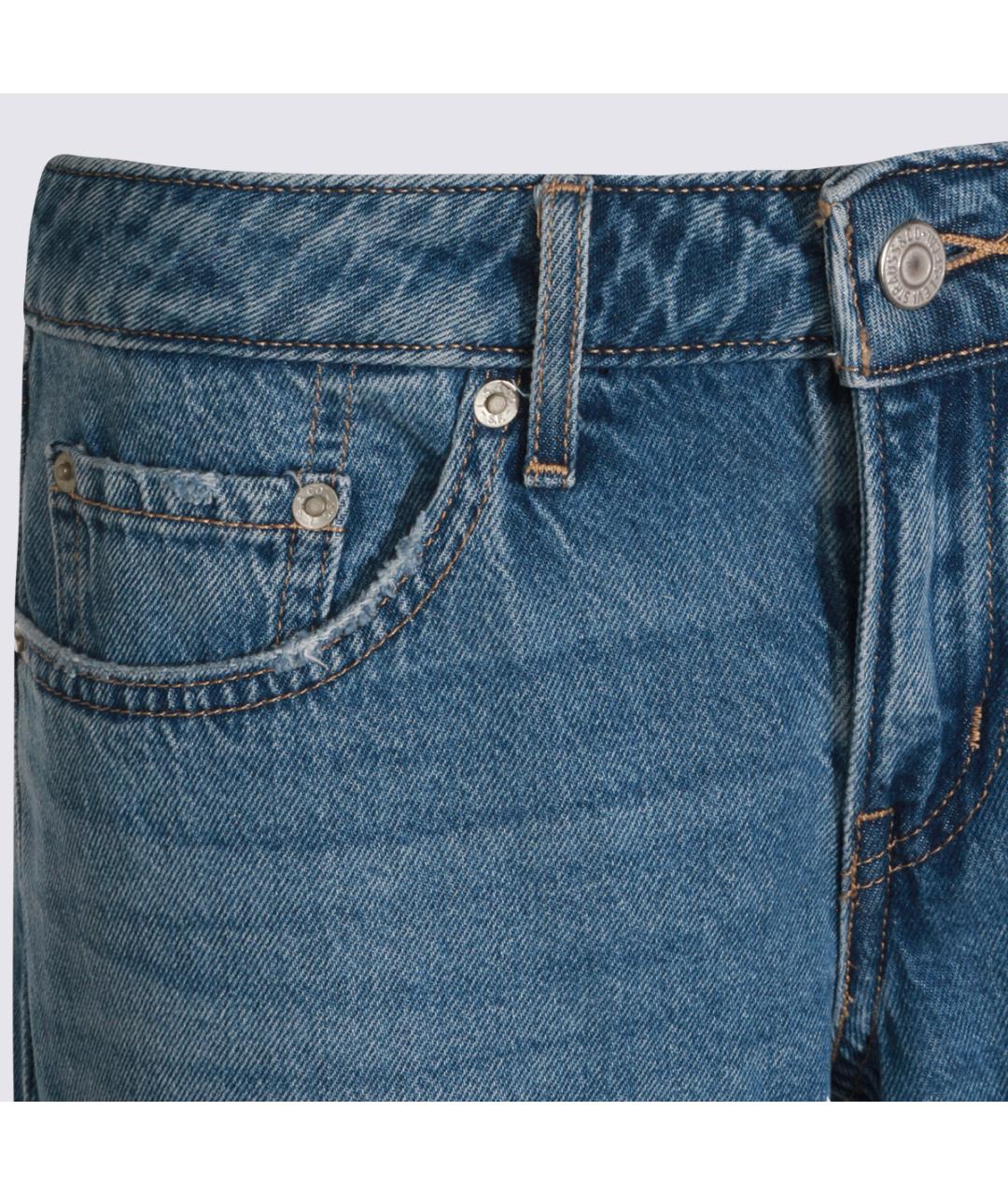 LEVI'S Синие хлопковые прямые джинсы, фото 3