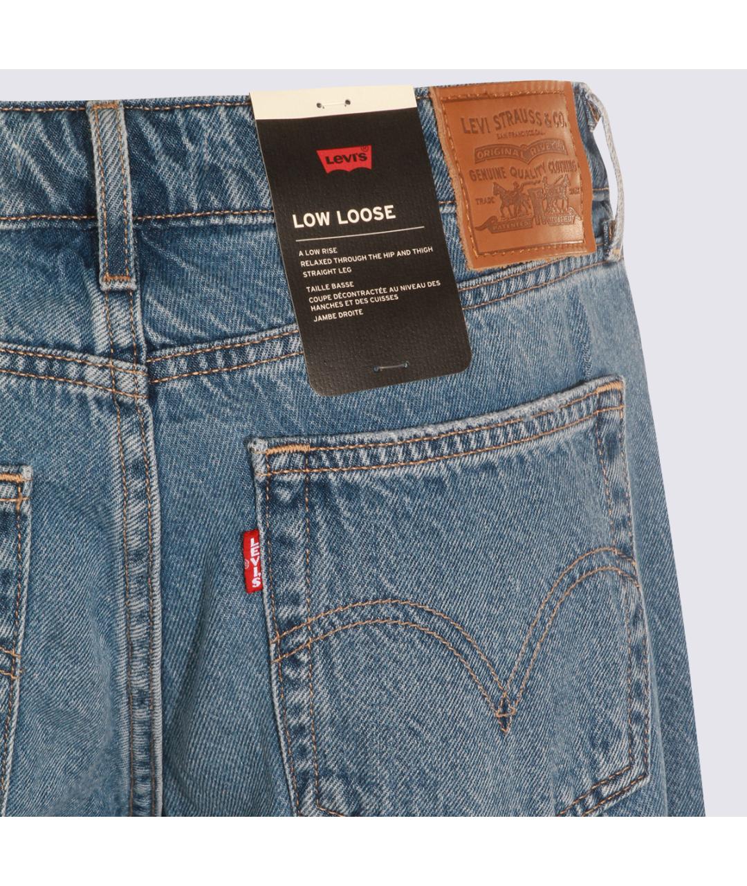 LEVI'S Синие хлопковые прямые джинсы, фото 4