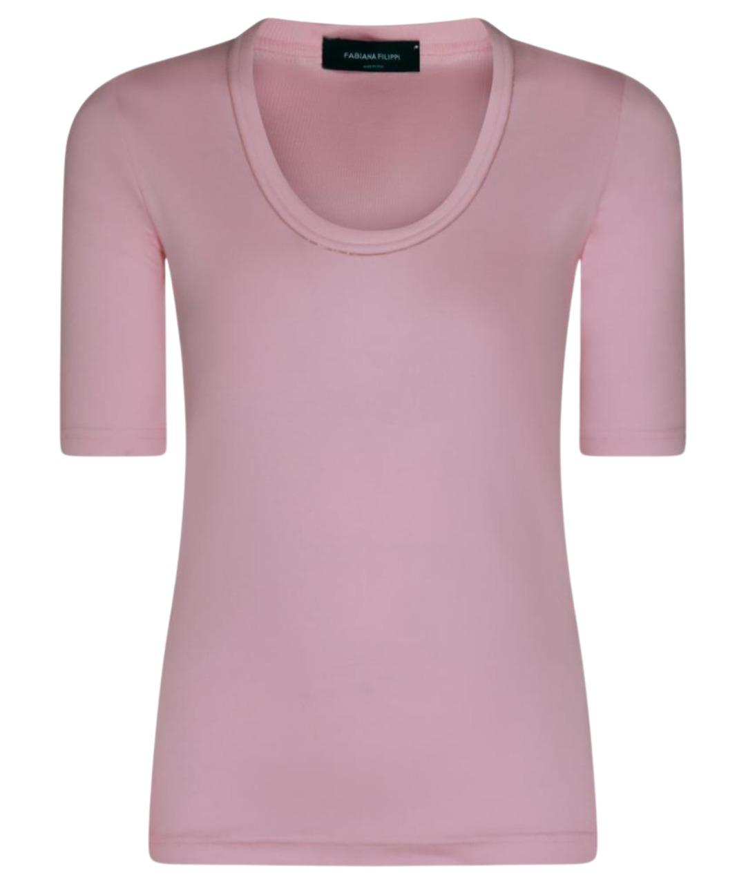 FABIANA FILIPPI Розовая хлопковая футболка, фото 1
