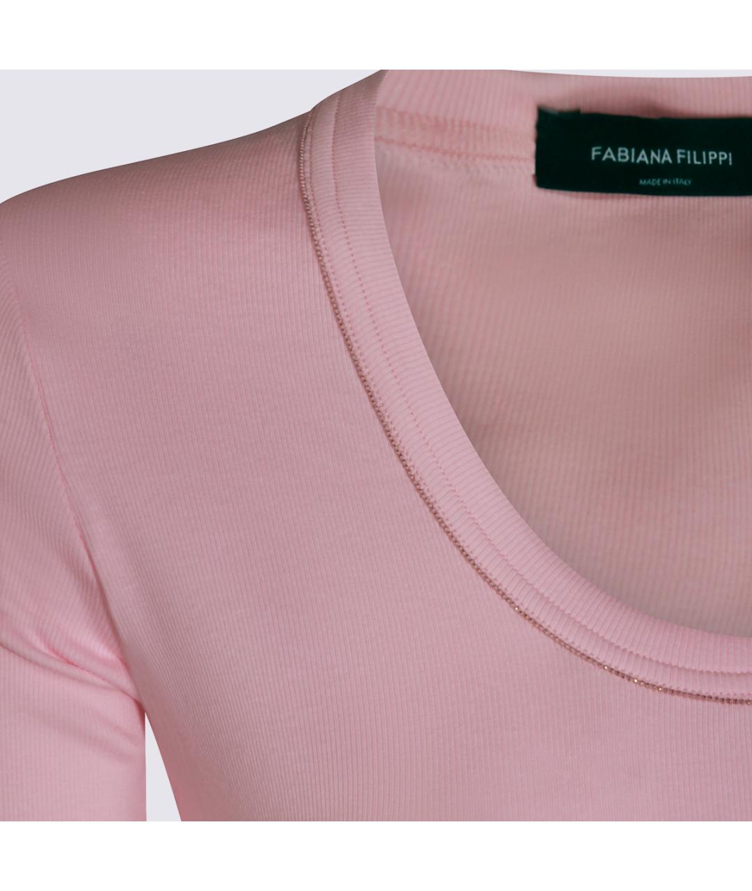 FABIANA FILIPPI Розовая хлопковая футболка, фото 3