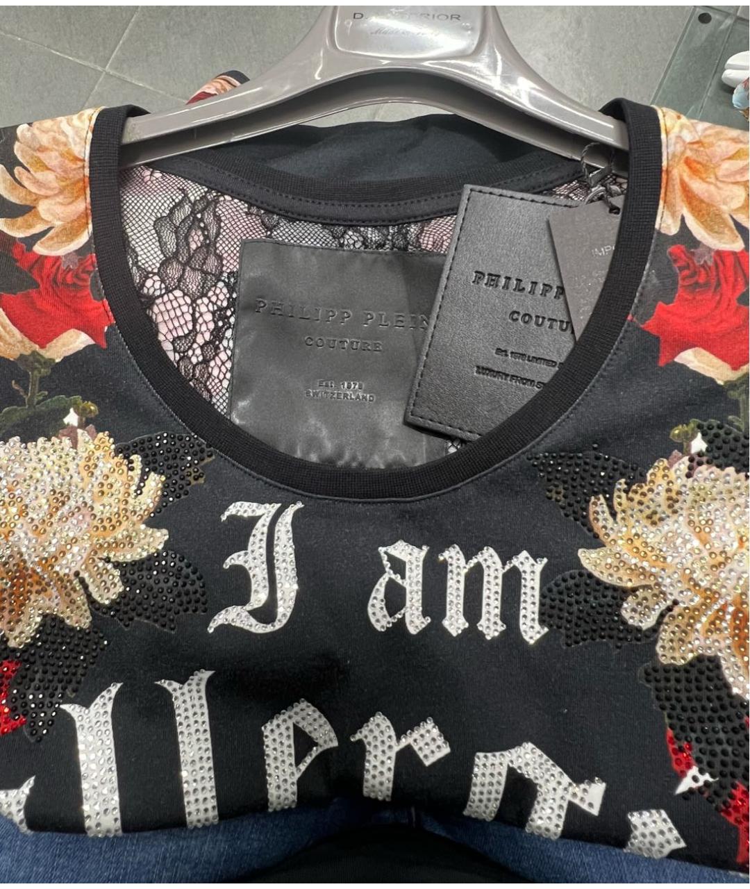 PHILIPP PLEIN Черная хлопковая футболка, фото 3