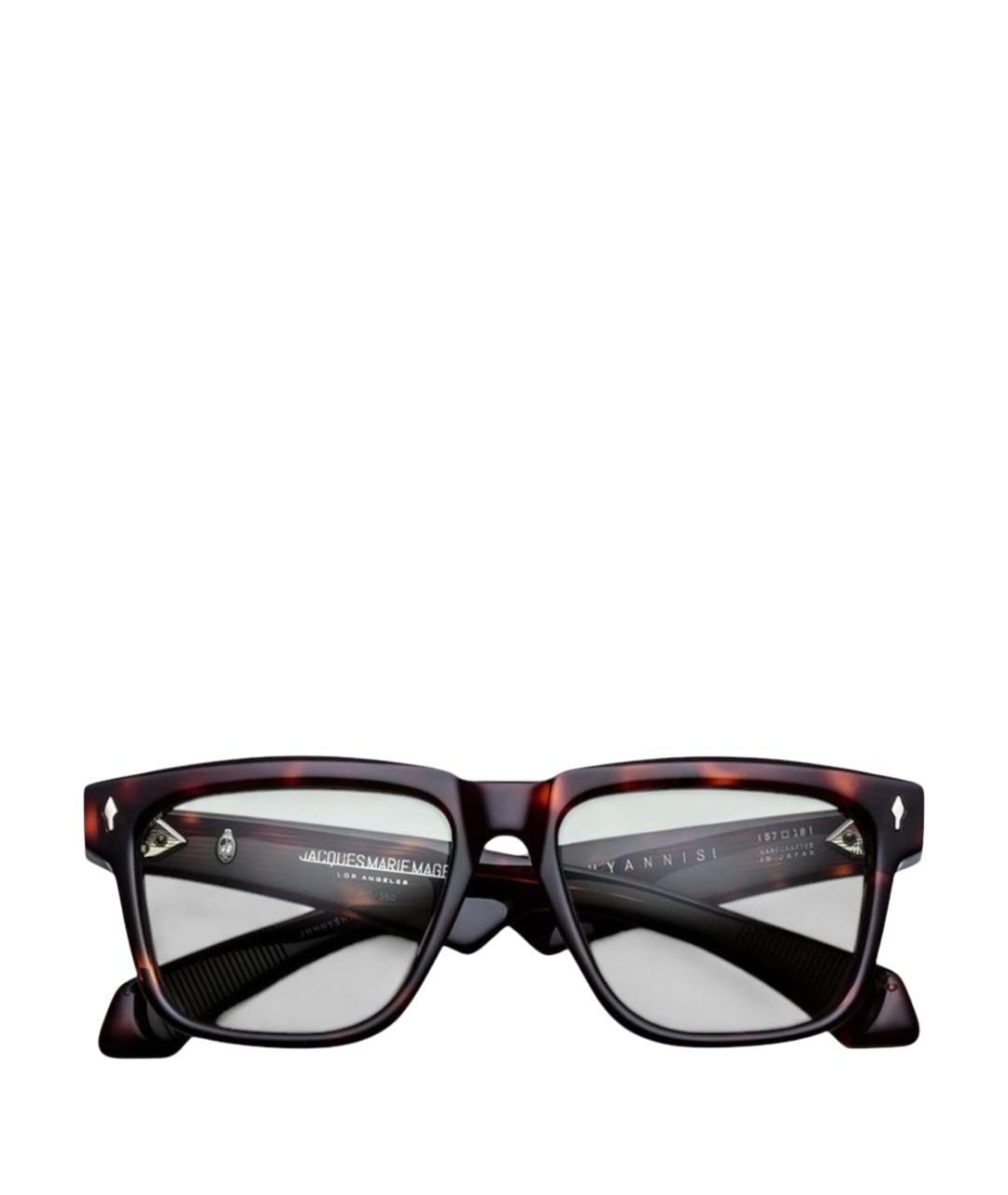 JACQUES MARIE MAGE Коричневые пластиковые солнцезащитные очки, фото 1