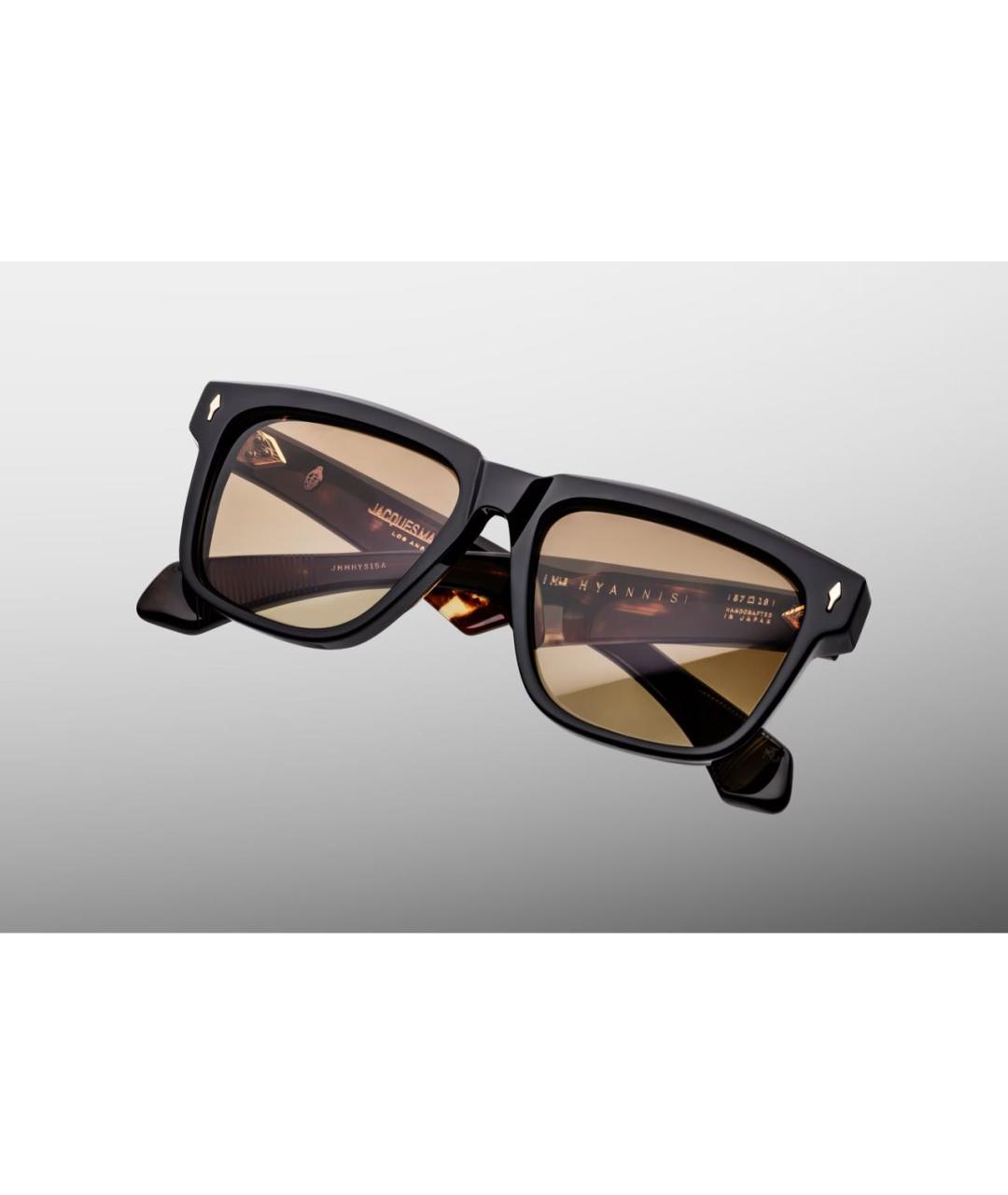 JACQUES MARIE MAGE Коричневые пластиковые солнцезащитные очки, фото 2