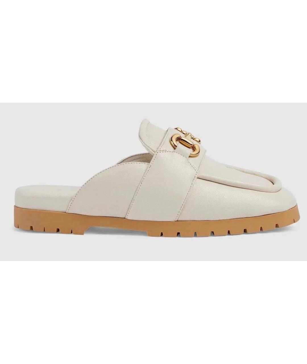 GUCCI Бежевые кожаные мюли, фото 9