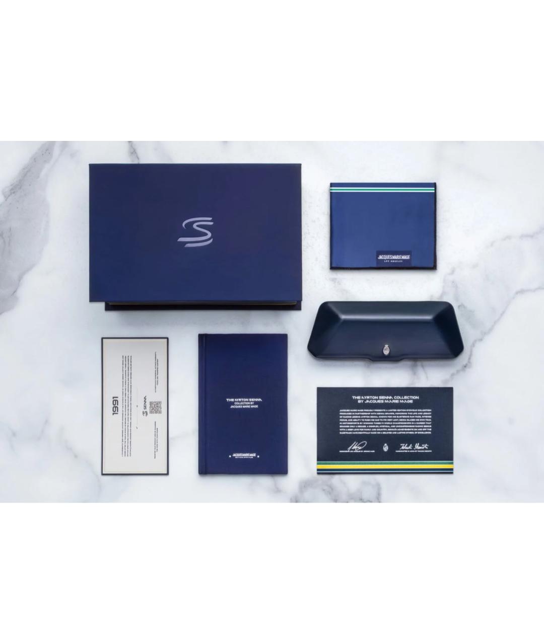 JACQUES MARIE MAGE Темно-синие пластиковые солнцезащитные очки, фото 6