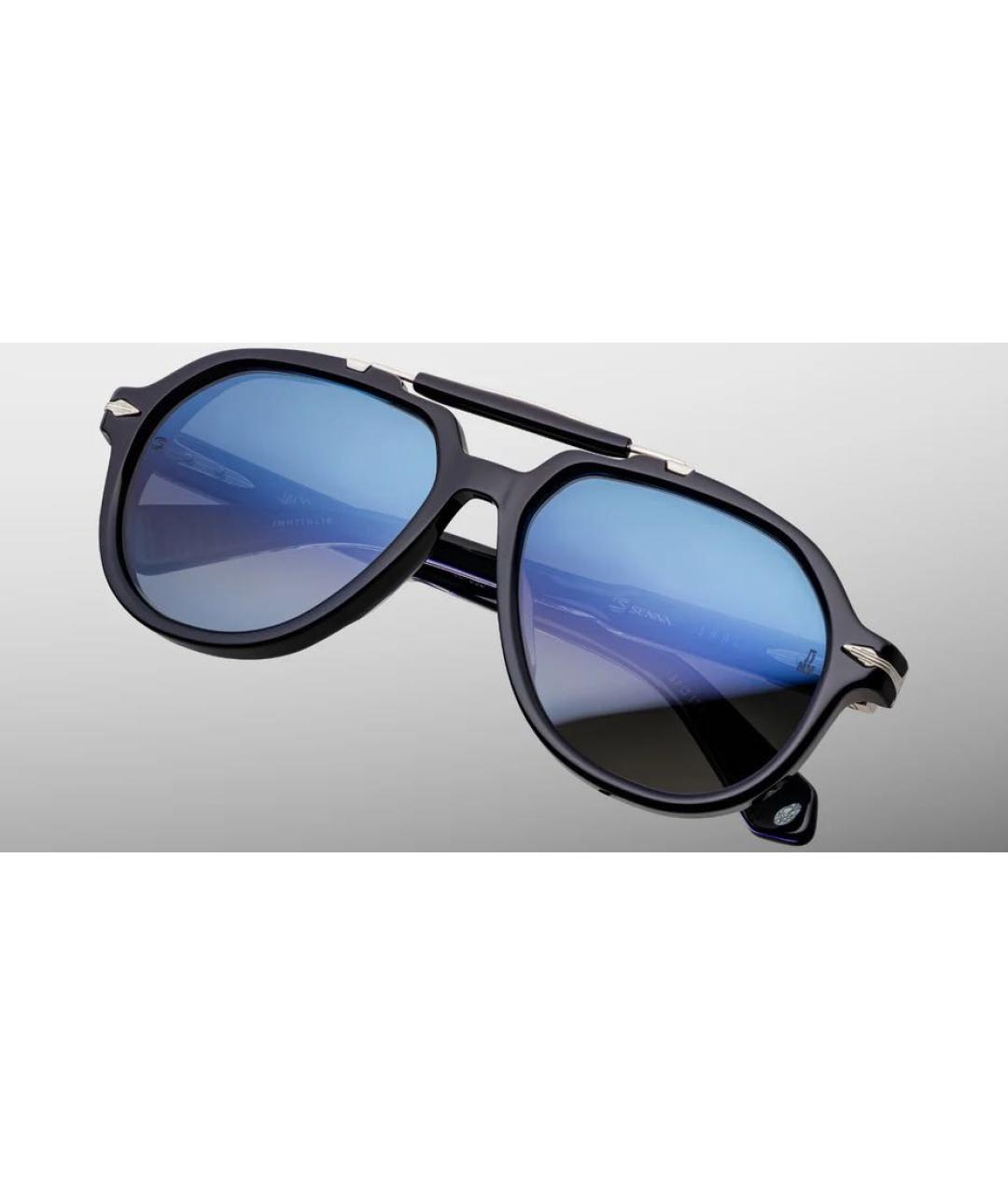 JACQUES MARIE MAGE Темно-синие пластиковые солнцезащитные очки, фото 4