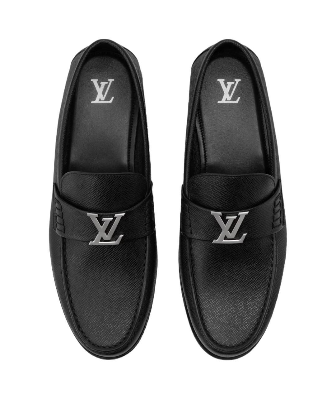 LOUIS VUITTON Черные кожаные лоферы, фото 4