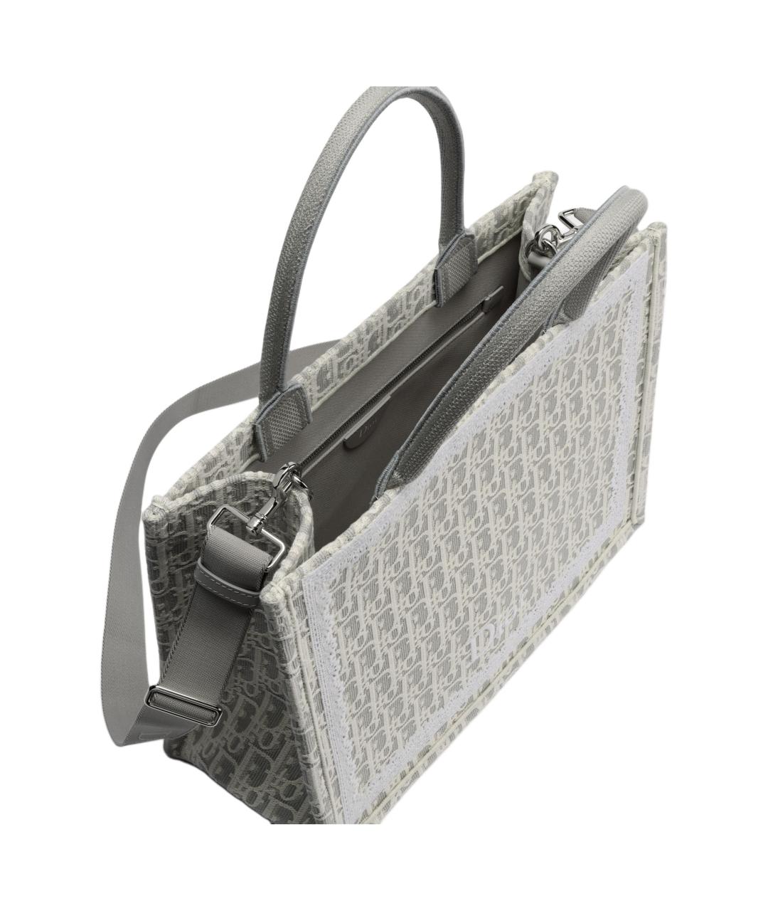 CHRISTIAN DIOR Антрацитовая хлопковая сумка через плечо, фото 4