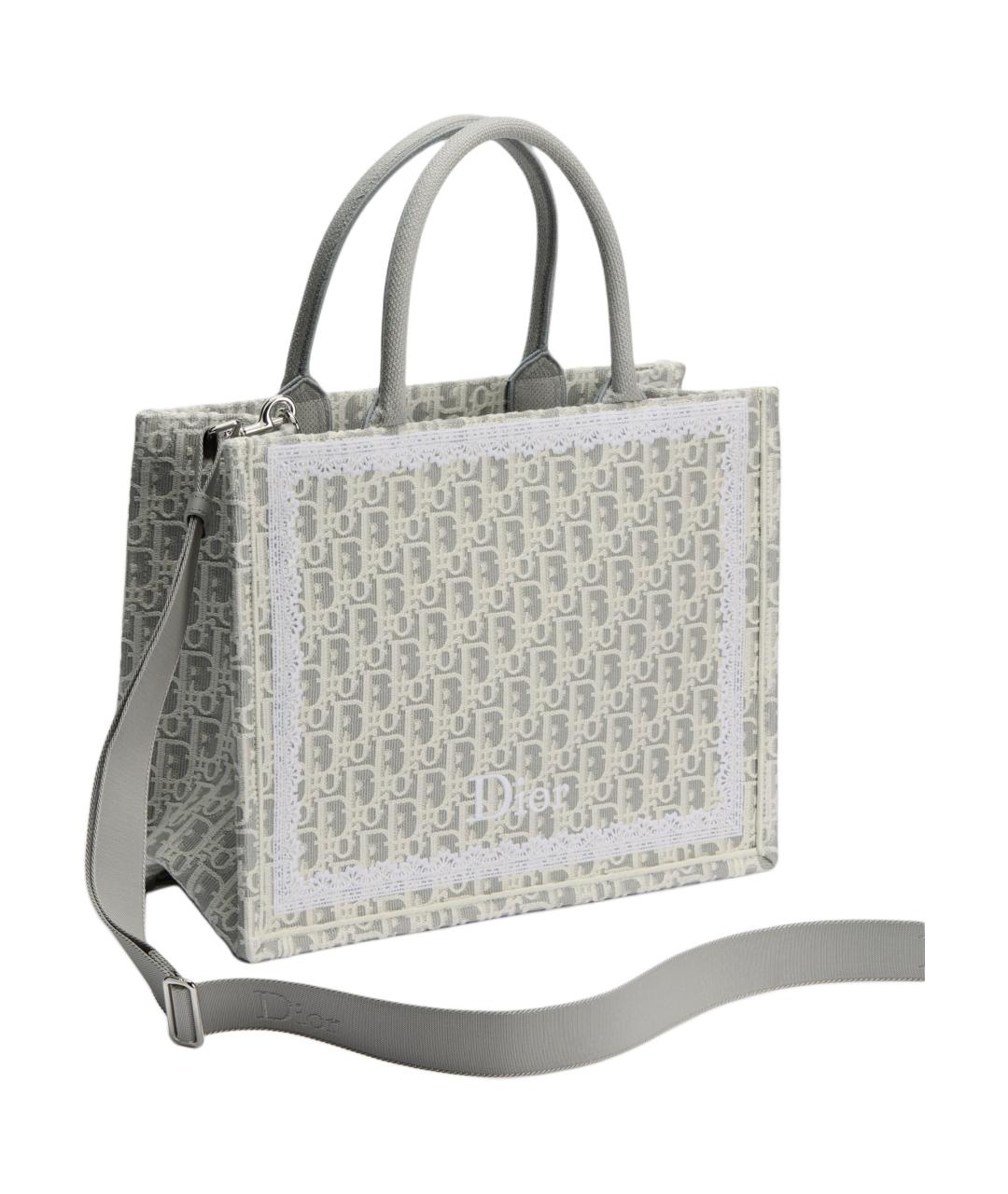 CHRISTIAN DIOR Антрацитовая хлопковая сумка через плечо, фото 3