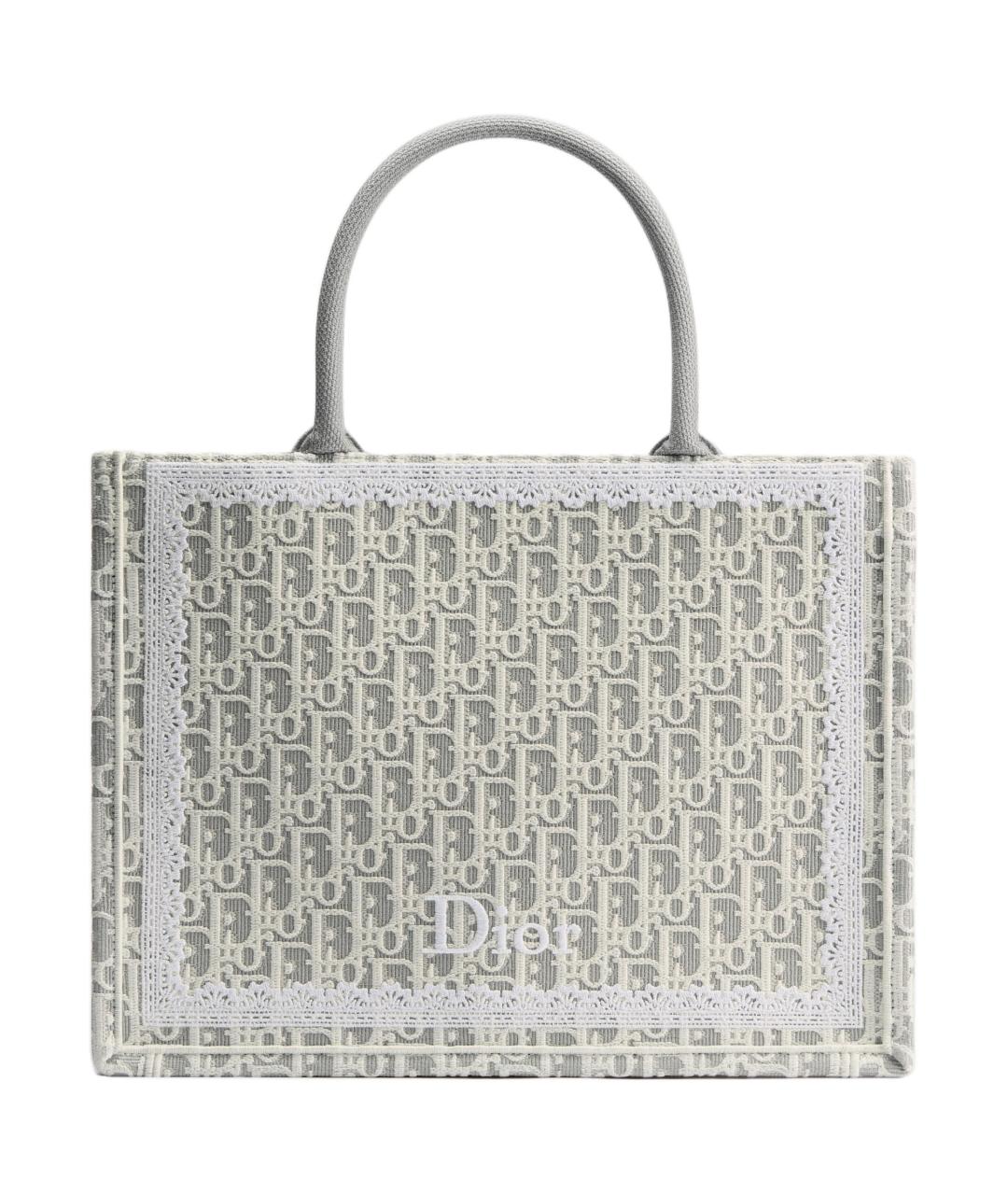 CHRISTIAN DIOR Антрацитовая хлопковая сумка через плечо, фото 1