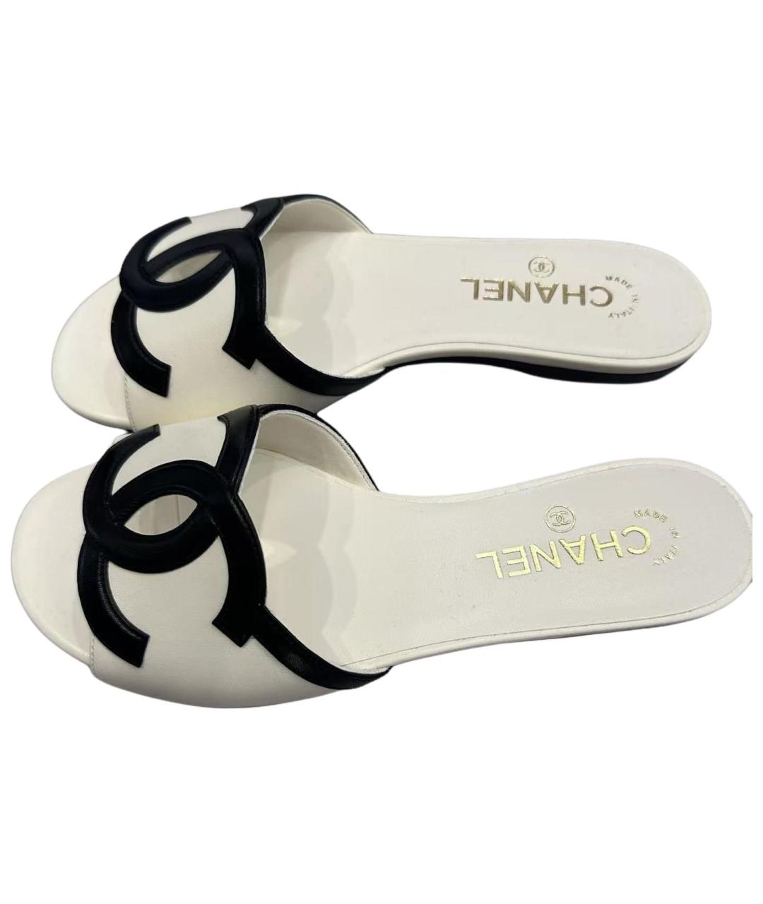 CHANEL Белые шлепанцы, фото 4