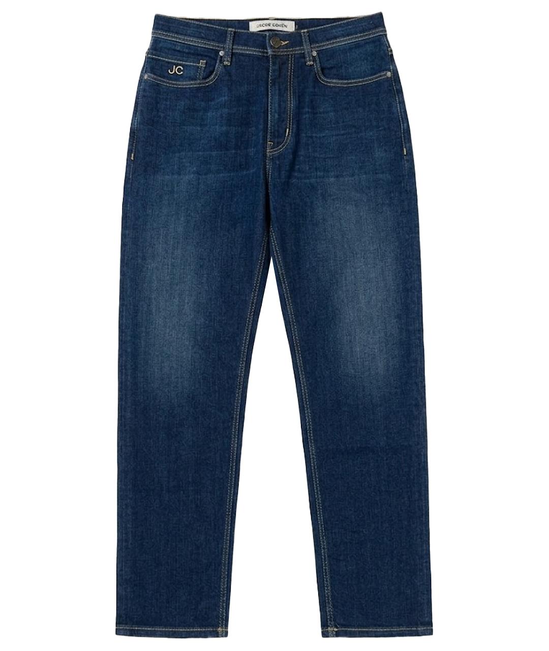 JACOB COHEN Синие хлопко-эластановые прямые джинсы, фото 1