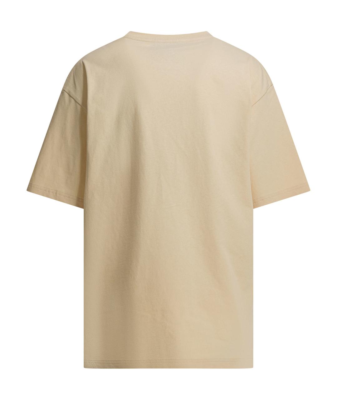 VALENTINO Бежевая хлопковая футболка, фото 2