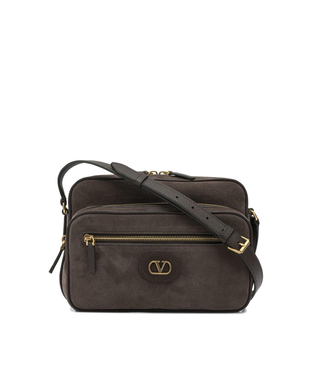 VALENTINO Коричневая замшевая сумка через плечо, фото 1