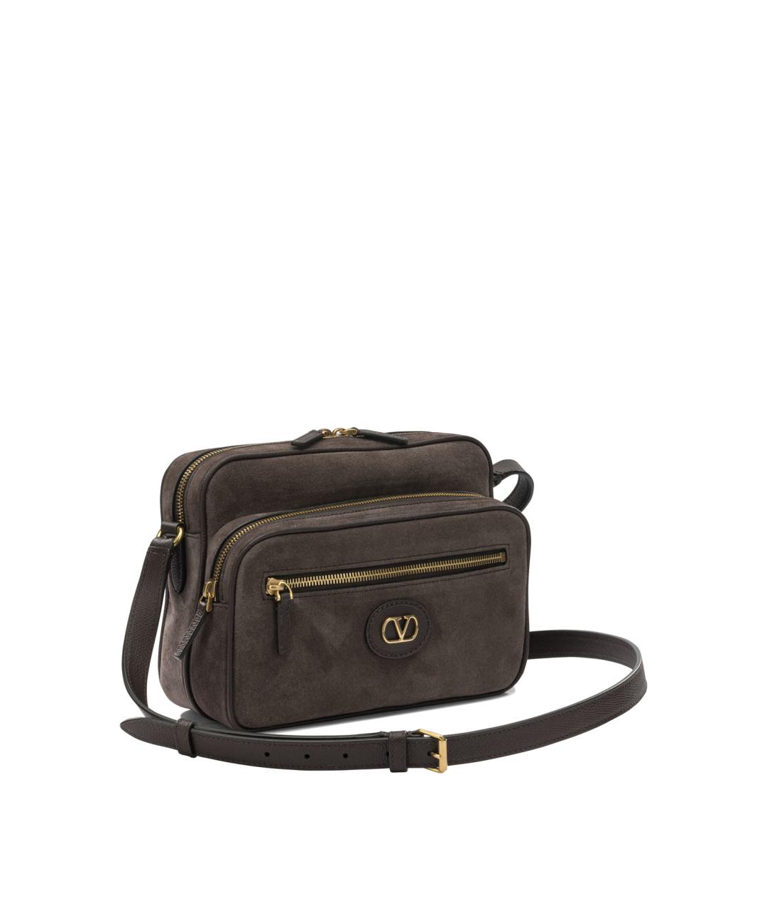 VALENTINO Коричневая замшевая сумка через плечо, фото 2