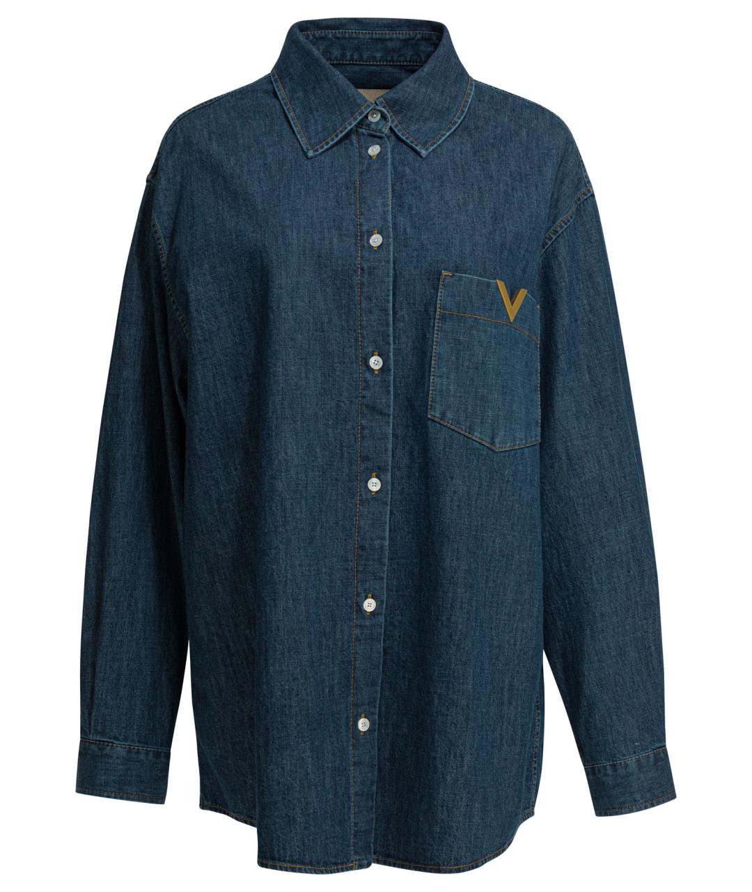 VALENTINO Синяя хлопковая рубашка, фото 1