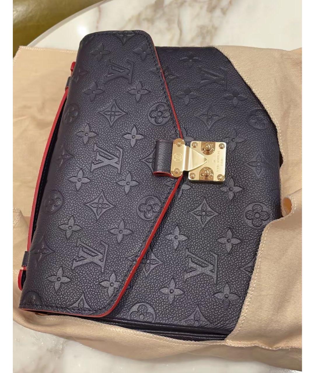 LOUIS VUITTON Темно-синяя кожаная сумка через плечо, фото 5