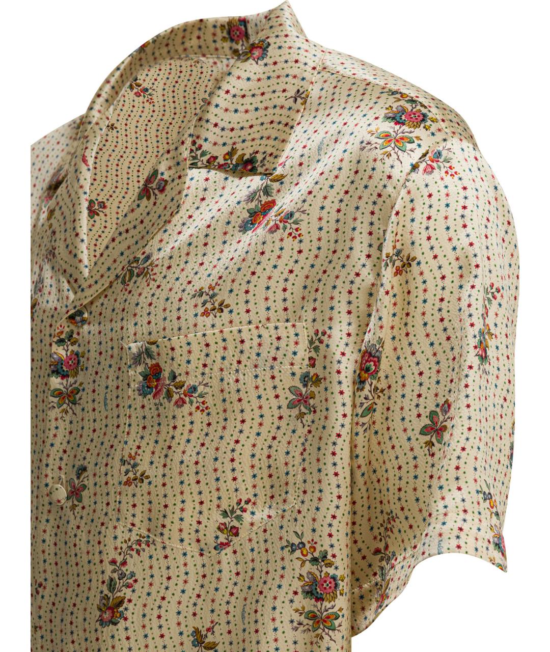 VALENTINO Желтая шелковая кэжуал рубашка, фото 4