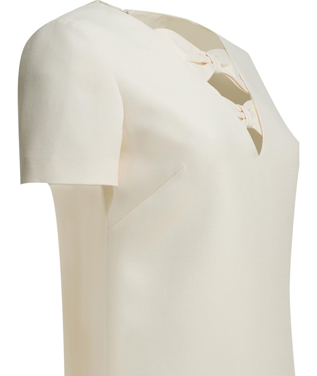 VALENTINO Белое шерстяное повседневное платье, фото 4