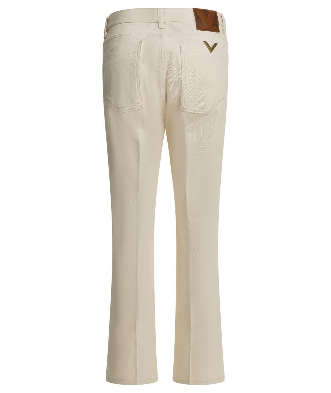 VALENTINO Белые хлопковые прямые джинсы, фото 2