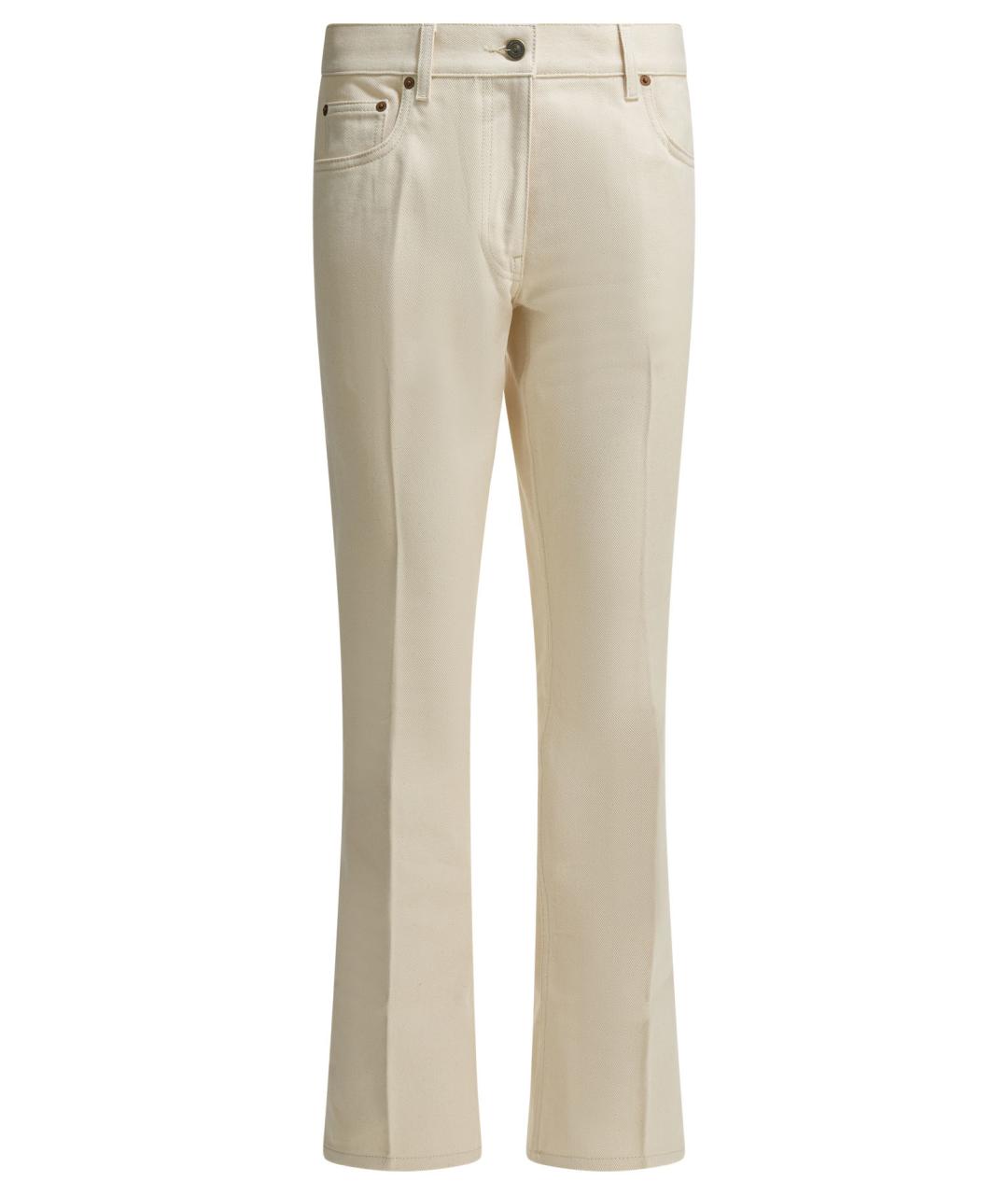 VALENTINO Белые хлопковые прямые джинсы, фото 1