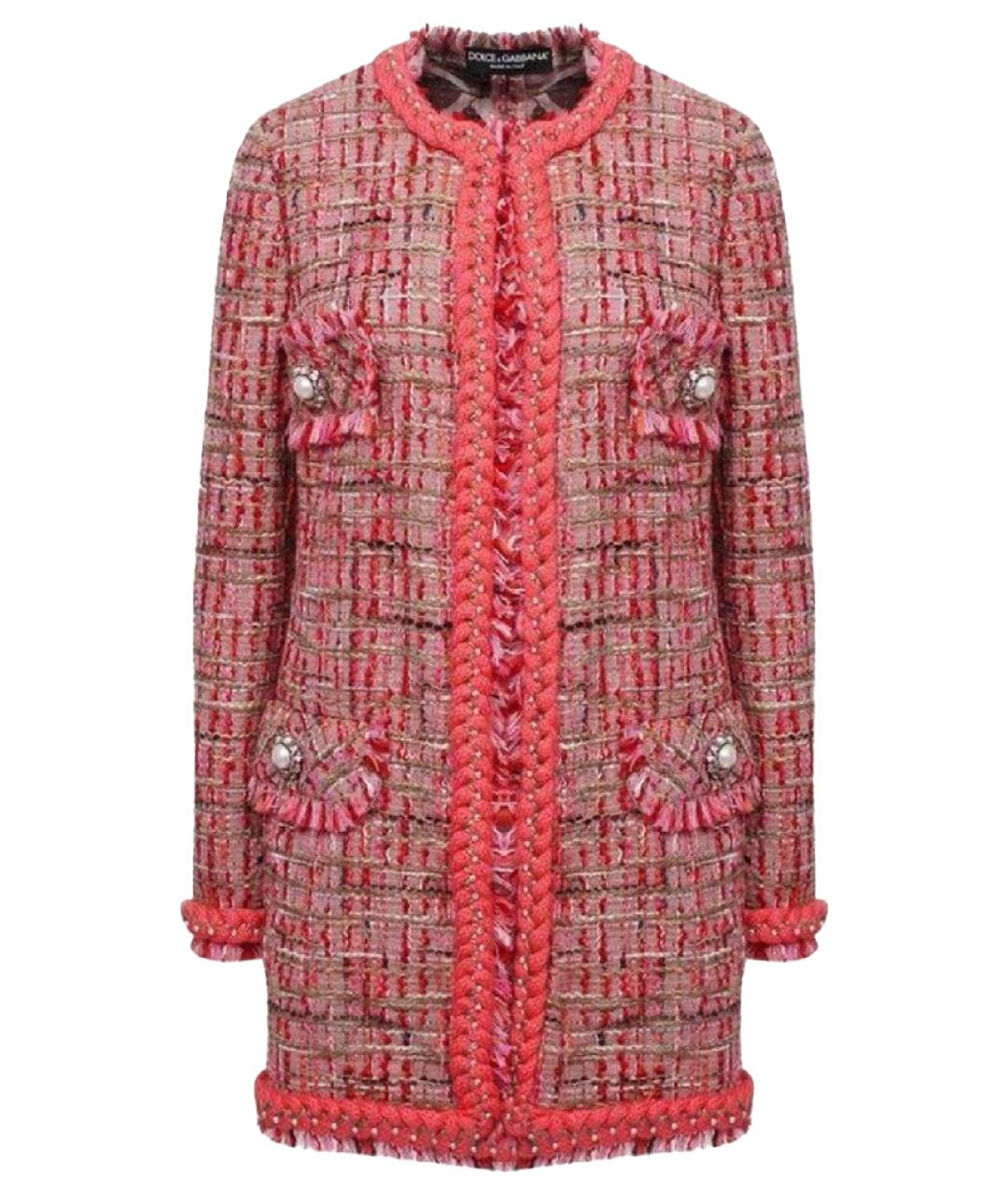 DOLCE&GABBANA Розовый твидовый жакет/пиджак, фото 1