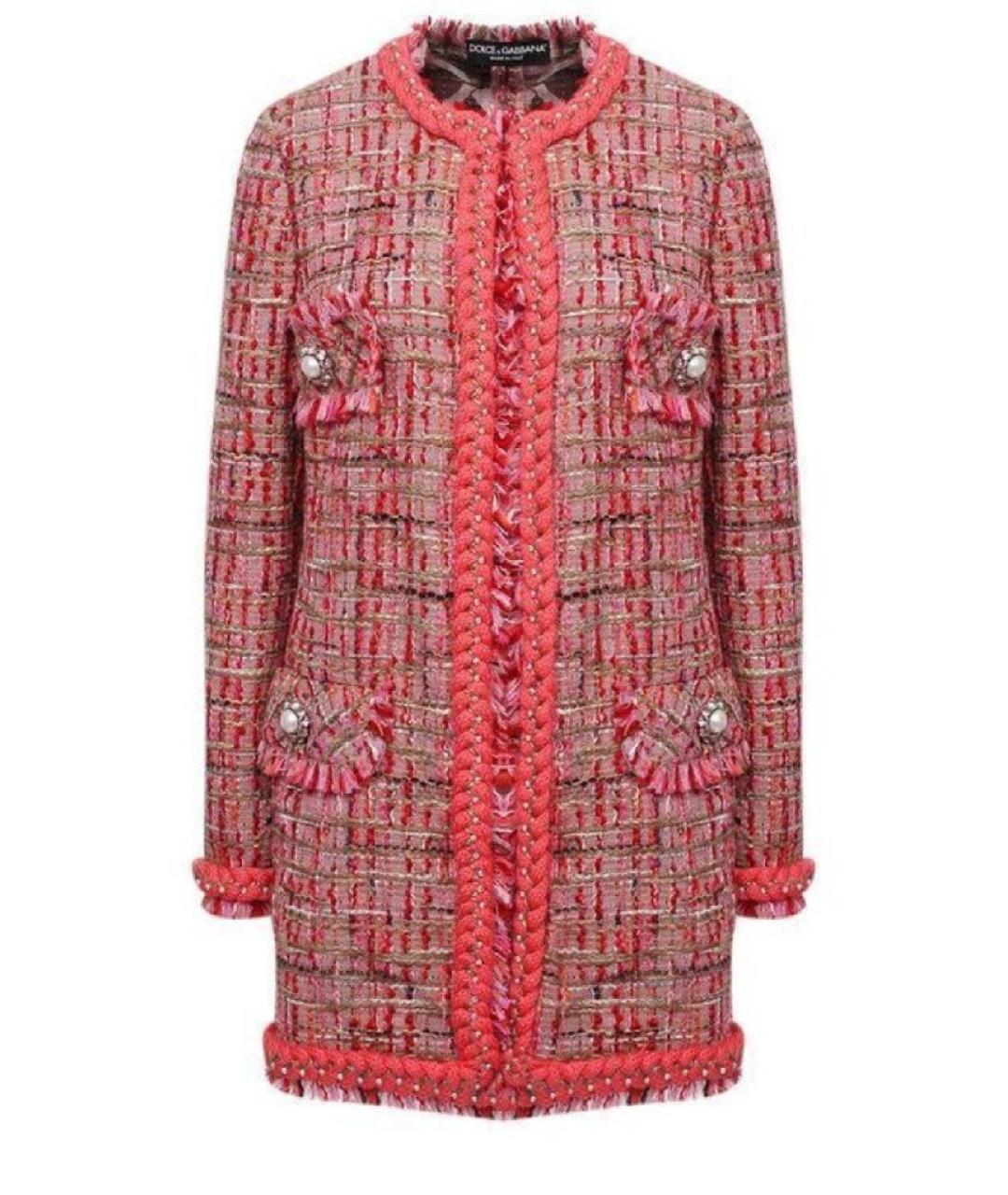 DOLCE&GABBANA Розовый твидовый жакет/пиджак, фото 10