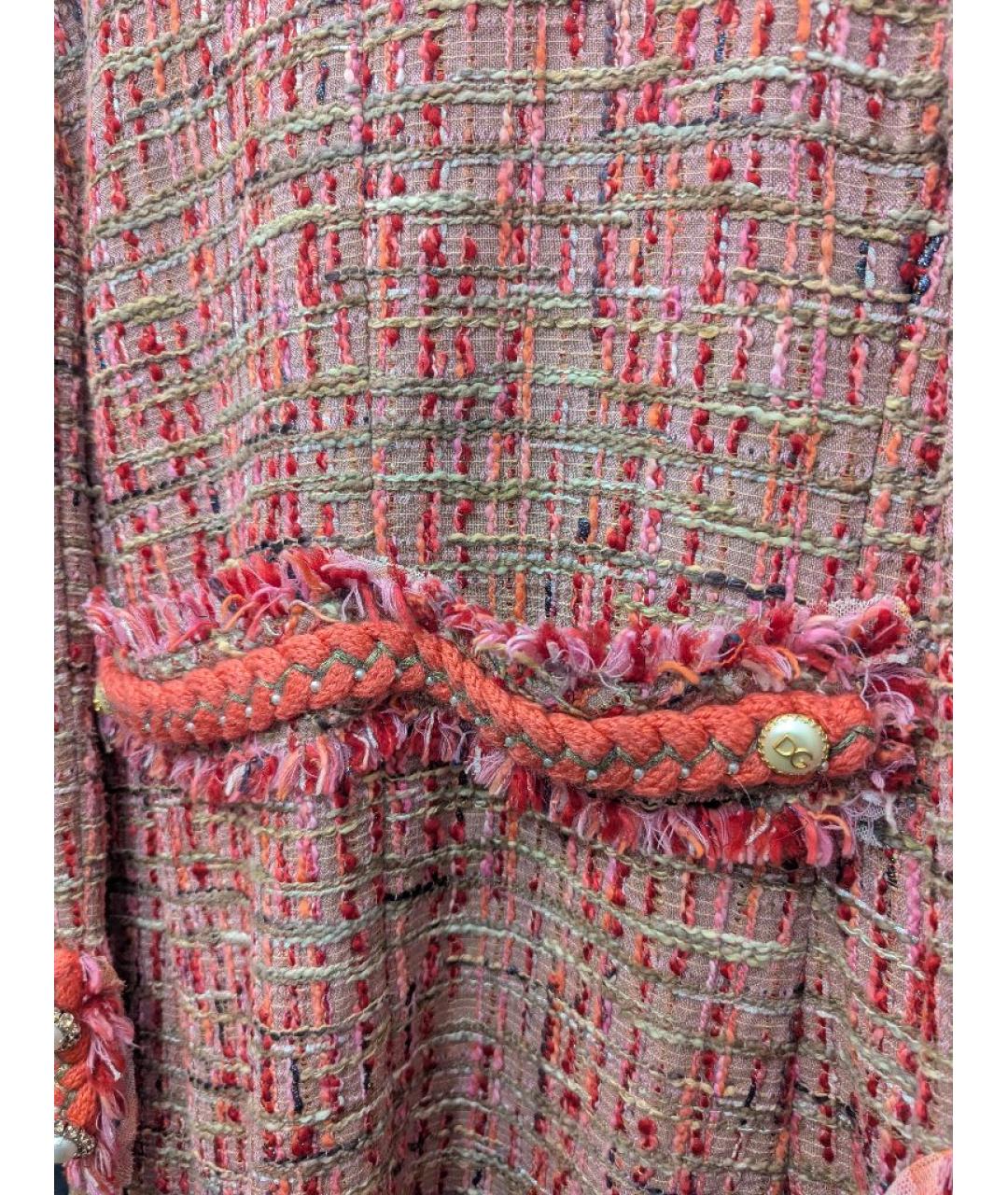 DOLCE&GABBANA Розовый твидовый жакет/пиджак, фото 4