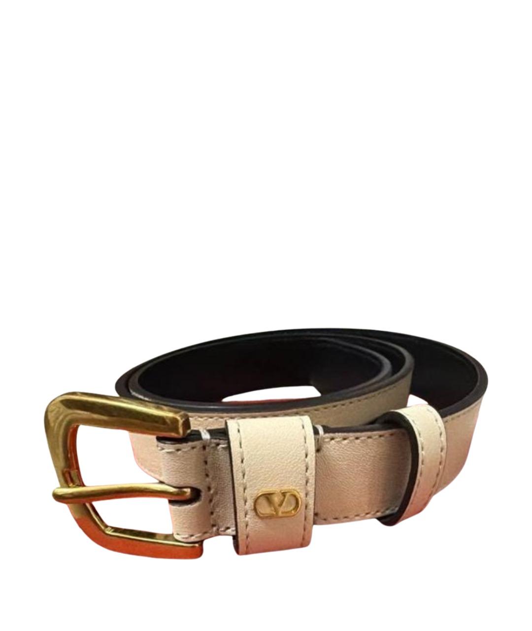 VALENTINO Бежевый кожаный ремень, фото 1