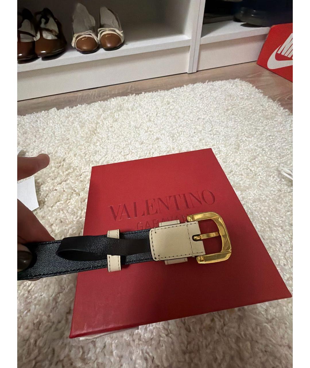 VALENTINO Бежевый кожаный ремень, фото 2