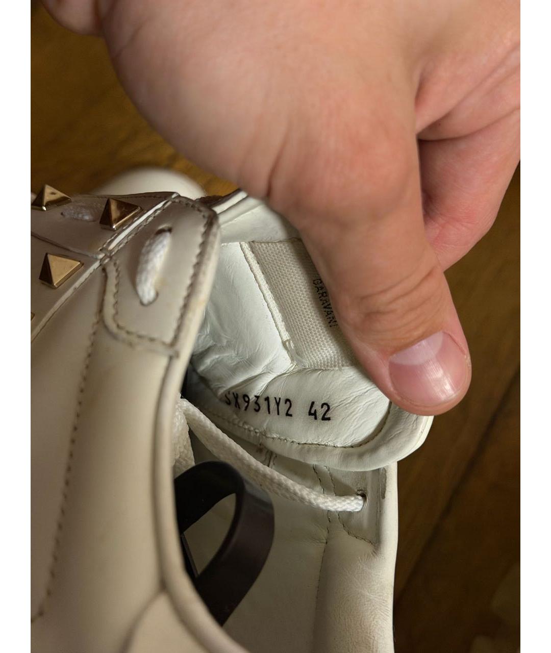 VALENTINO Белые кожаные низкие кроссовки / кеды, фото 6