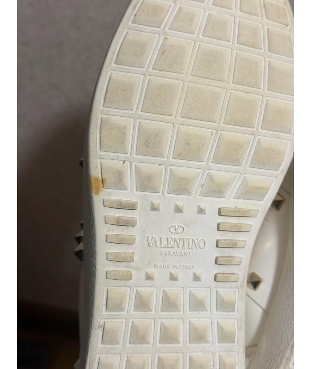 VALENTINO Белые кожаные низкие кроссовки / кеды, фото 7