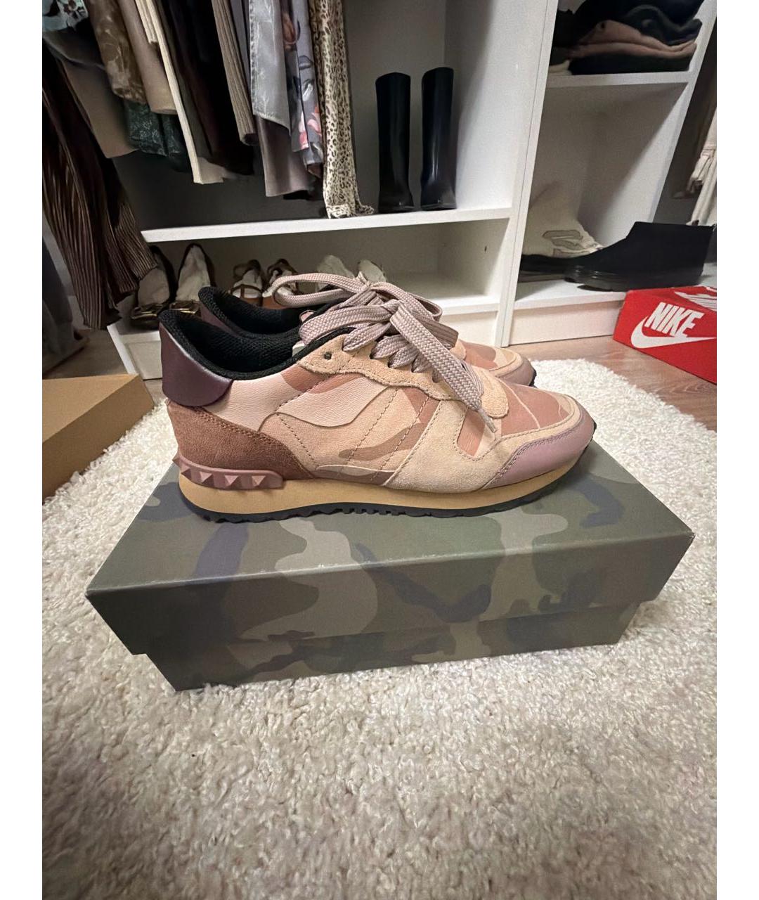 VALENTINO Розовые кожаные кроссовки, фото 7